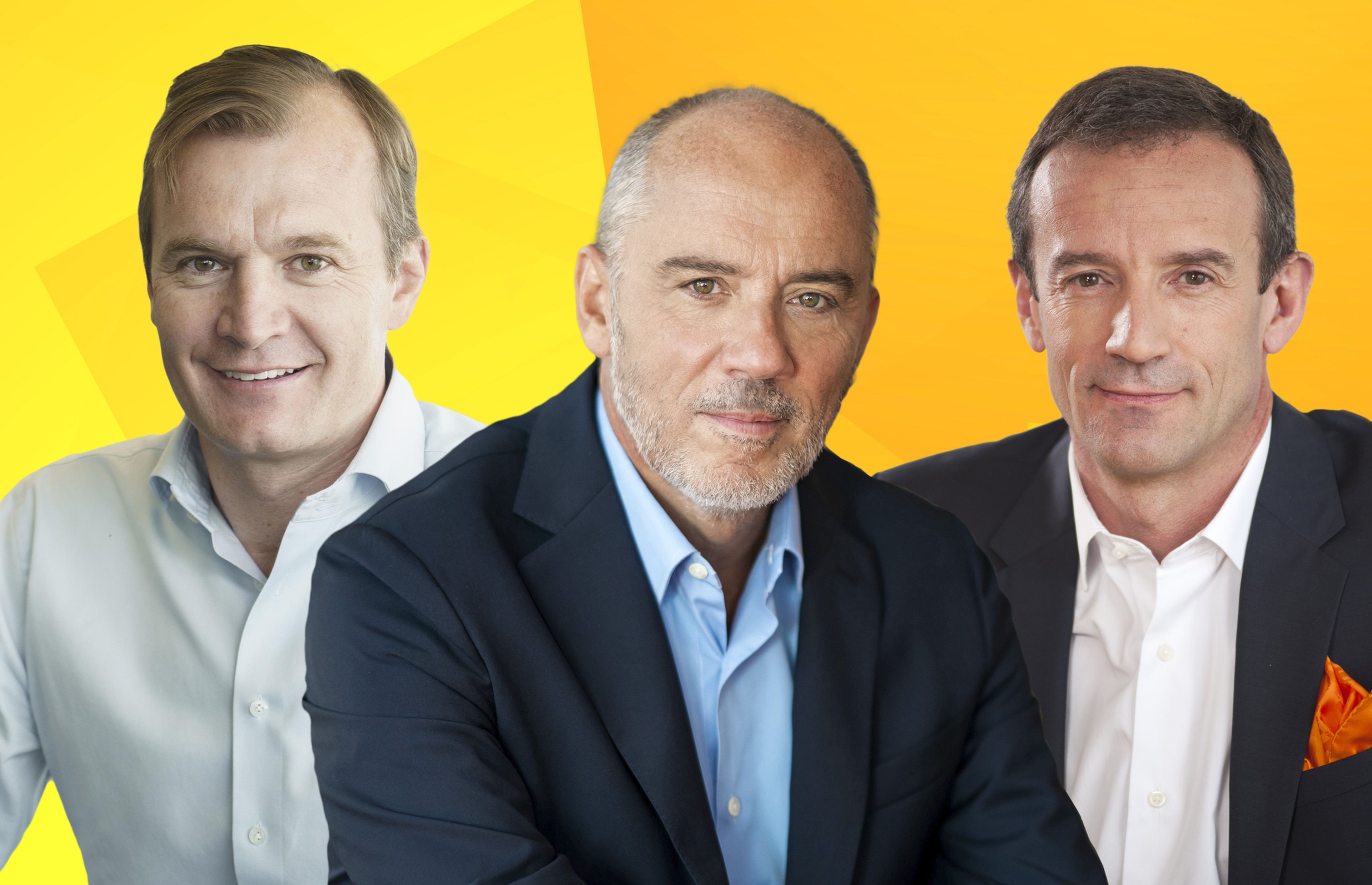 Meinrad Spenger, CEO de MásMóvil; Stéphane Richard, presidente y CEO de Orange y Jean-François Fallacher, CEO de Orange España.