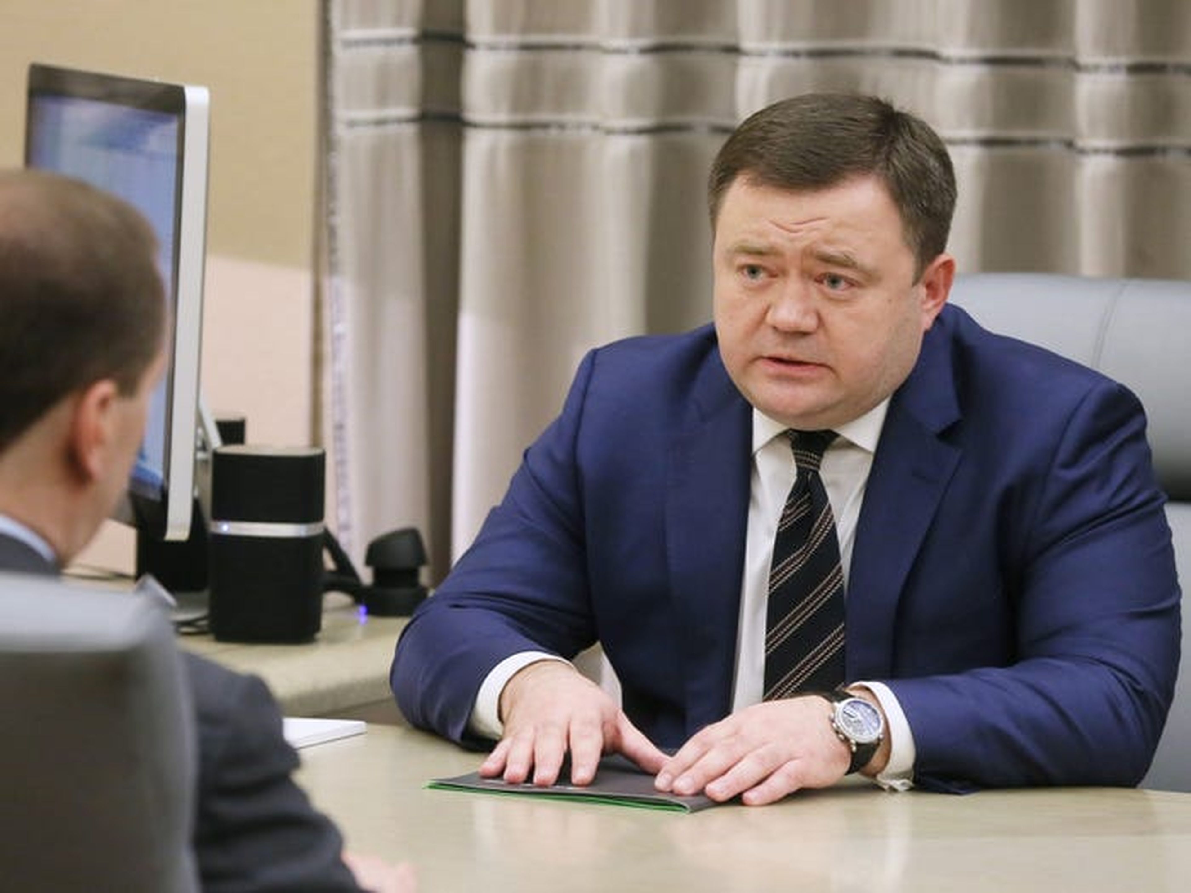 El oligarca ruso Petr Fradkov, durante una reunión en 2019.