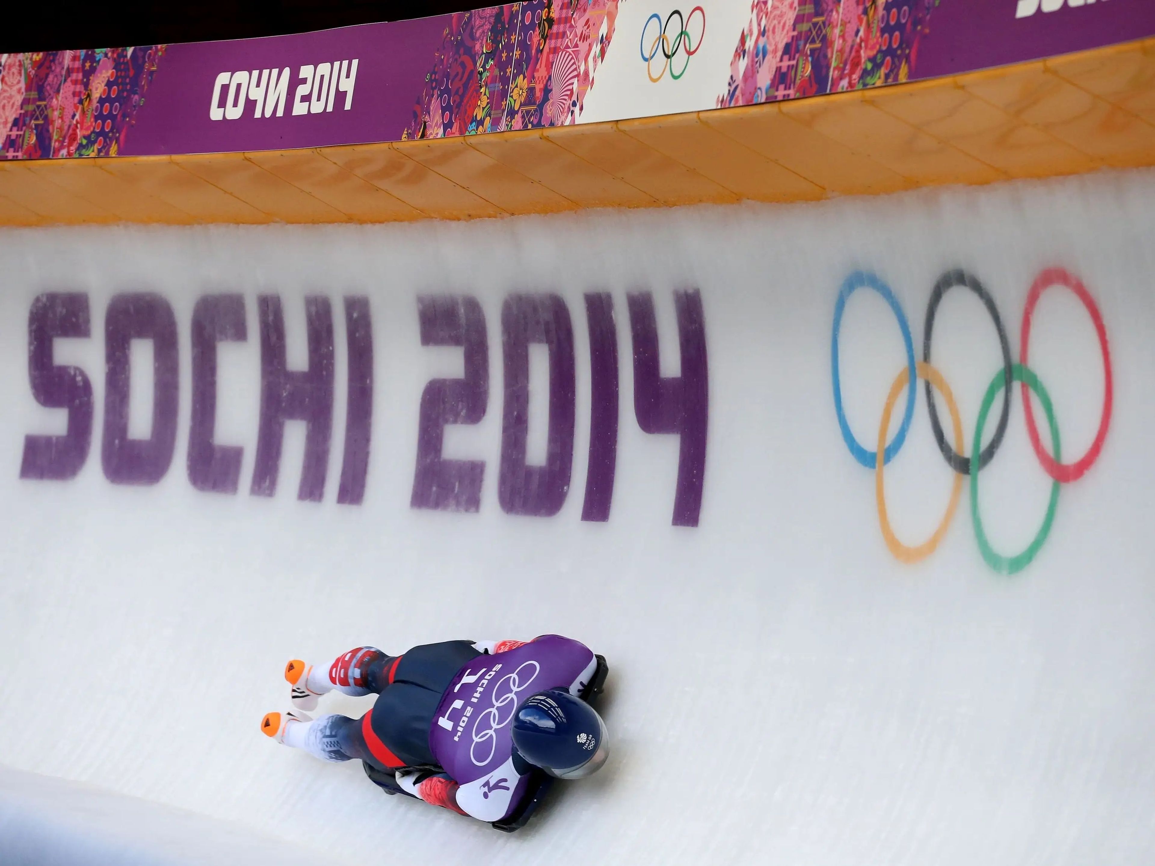 Prueba de los Juegos Olímpicos de Sochi 2014 en Krasnaya Polyana, Rusia.