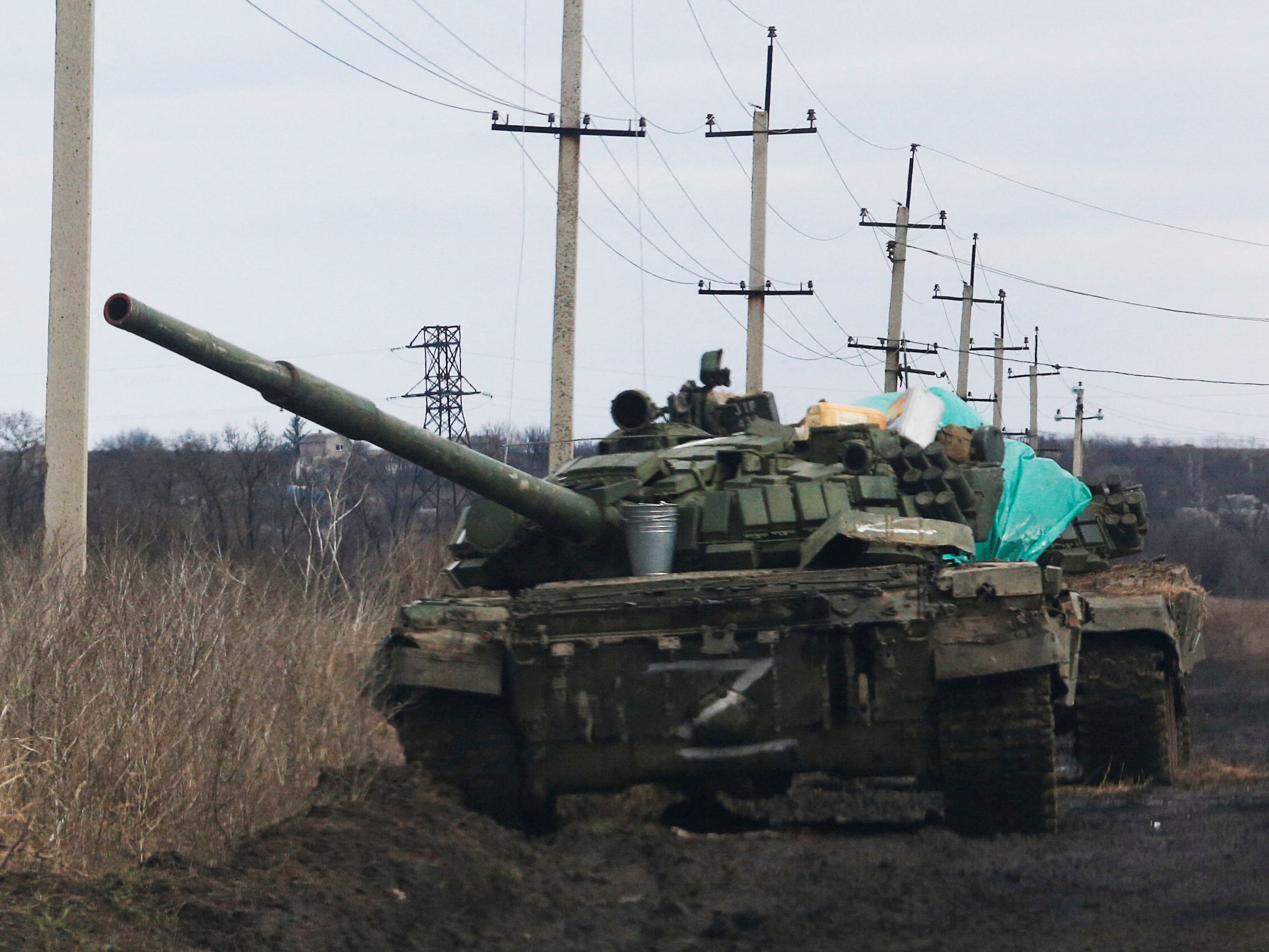 El símbolo de la 'Z' aparecía en los vehículos militares rusos que participan en la invasión de Ucrania.