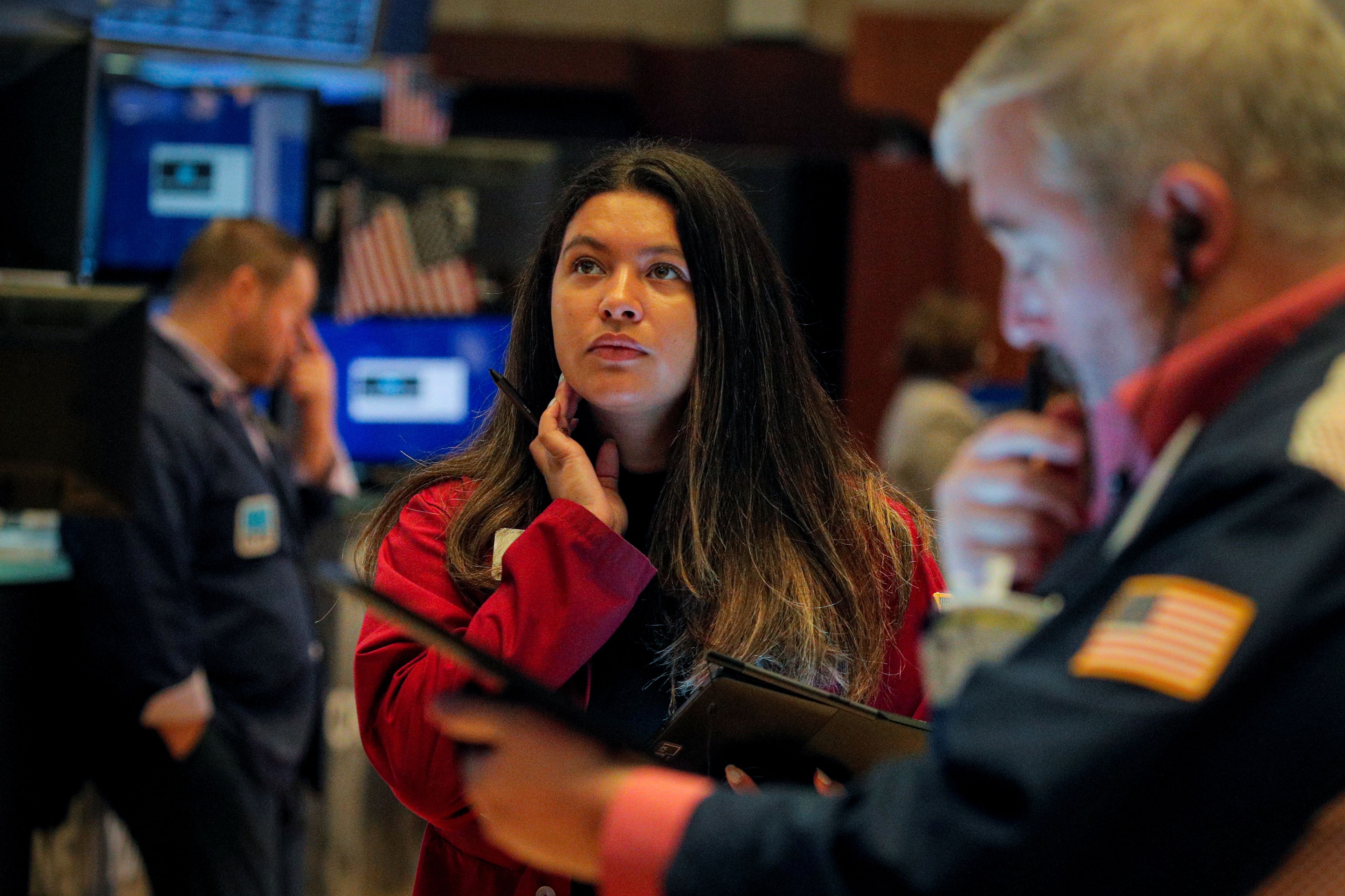 'Traders' en la bolsa de Nueva York, Wall Street