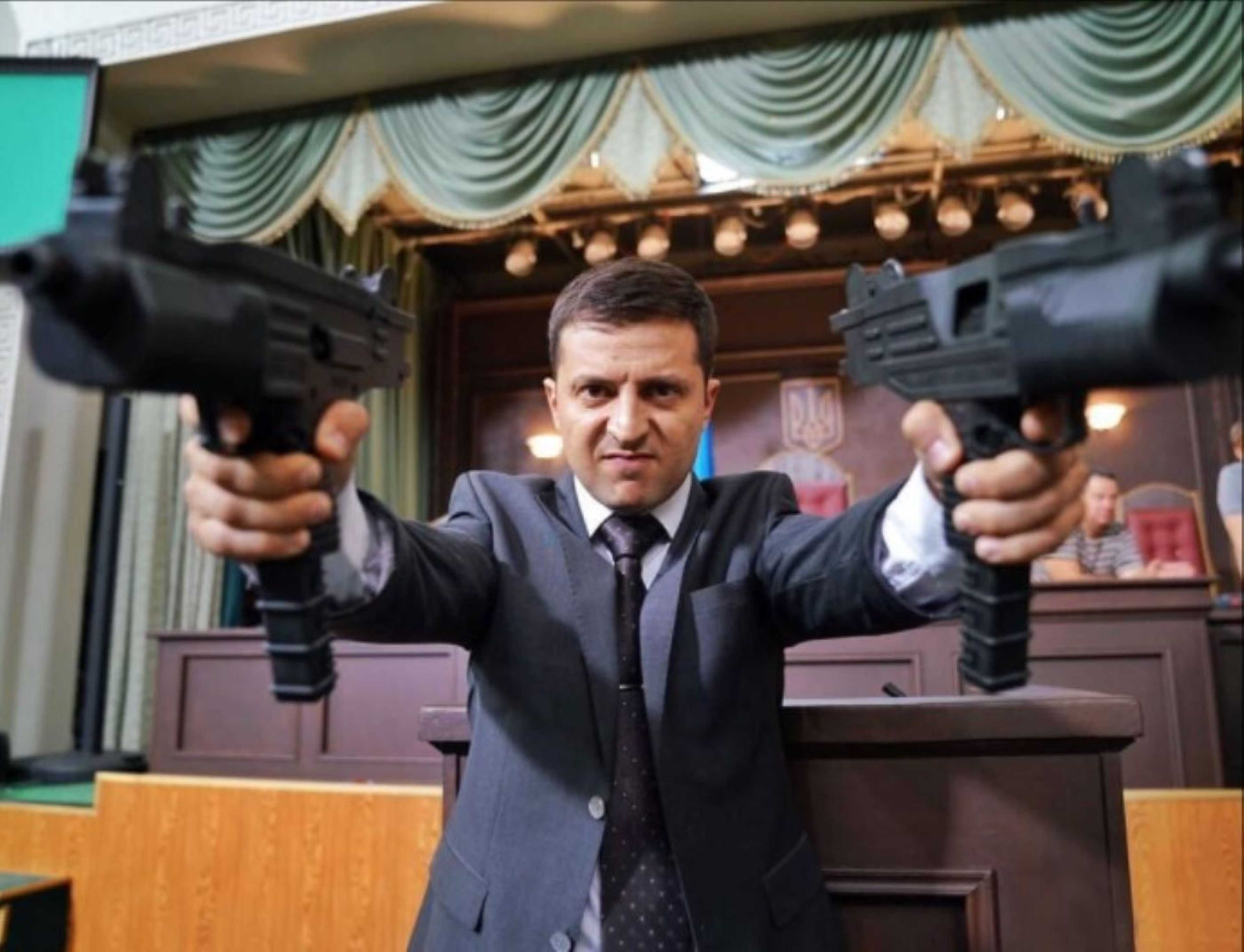Volodímir Zelenski, el presidente de Ucrania, en una escena de cuando era actor.