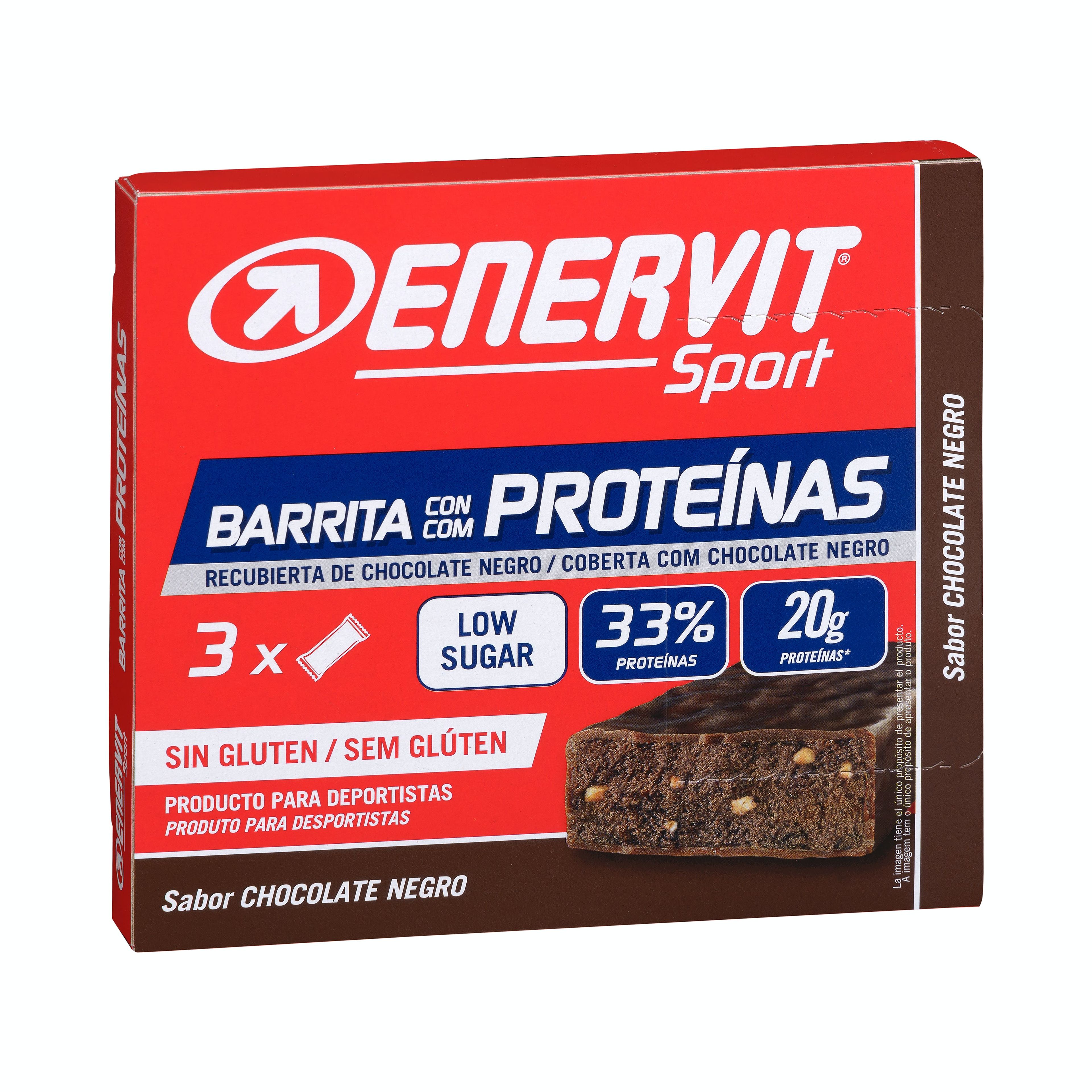 Barrita con proteínas Enervit Sport sabor chocolate negro, Mercadona