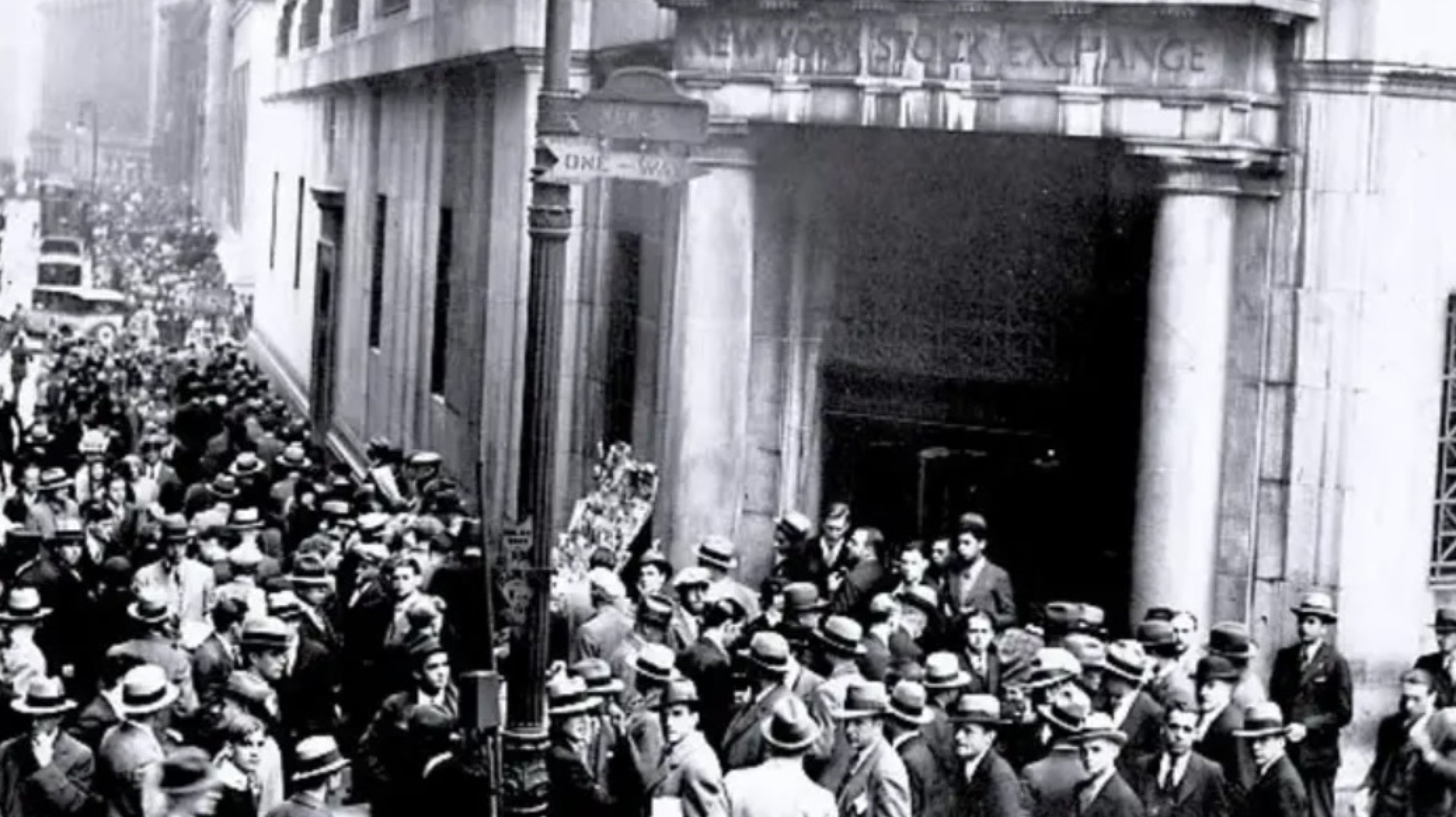 La Bolsa de Nueva York durante la Gran Depresión.