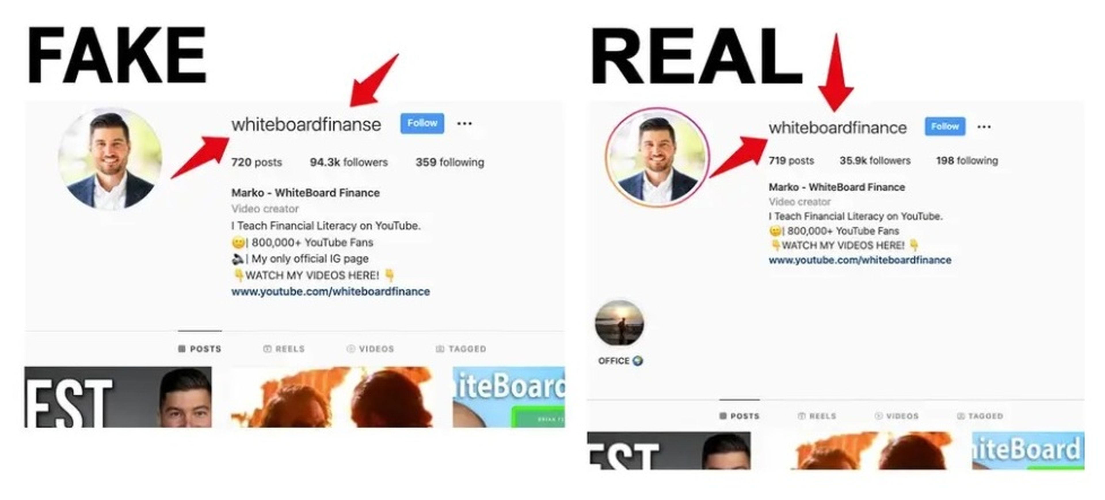 Business Insider ha encontrado 20 cuentas en Instagram que suplantan a Marko Zlatic, que se hace llamar WhiteBoardFinance.