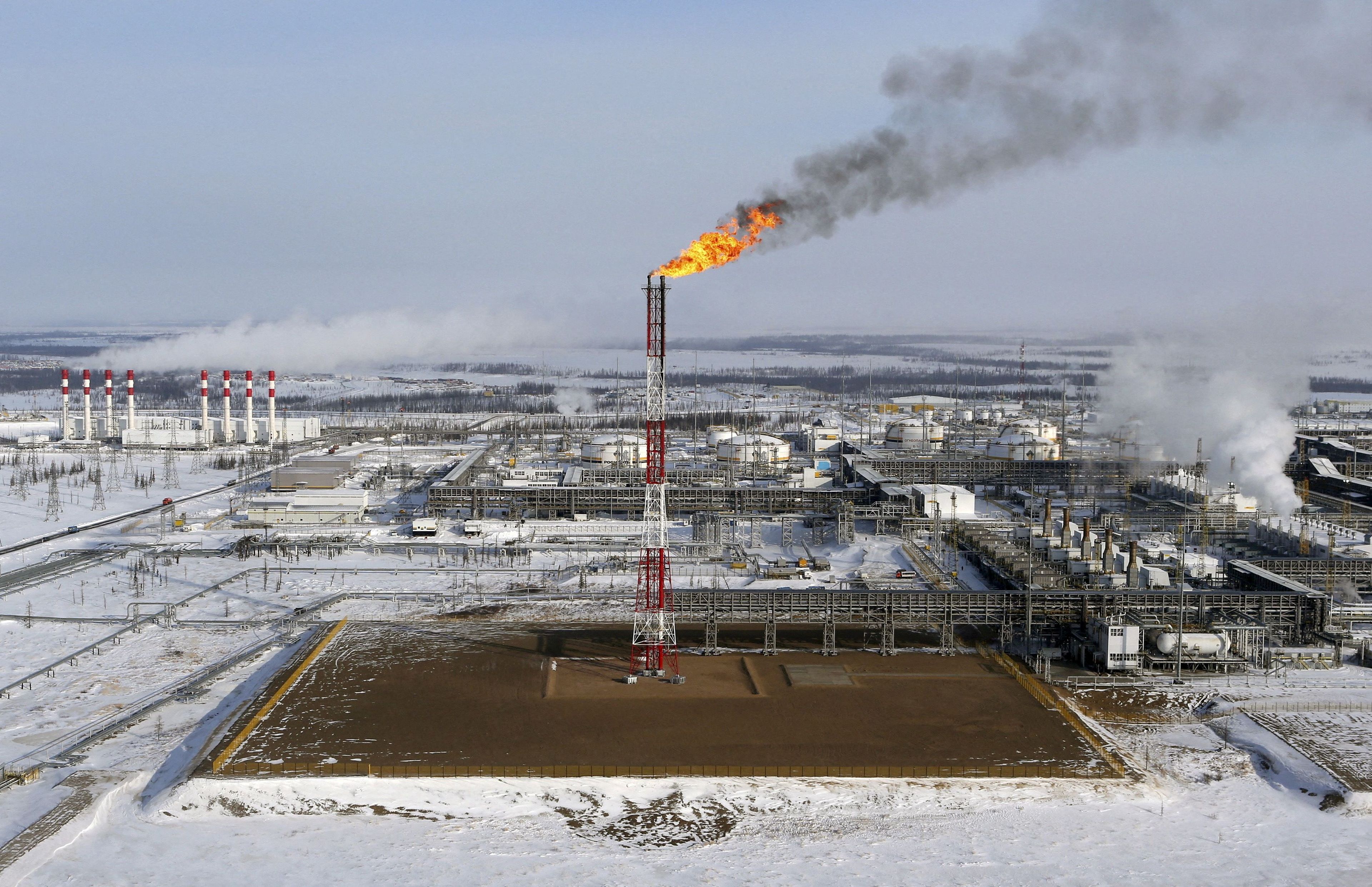 Campo petrolífero en Krasnoyarsk.