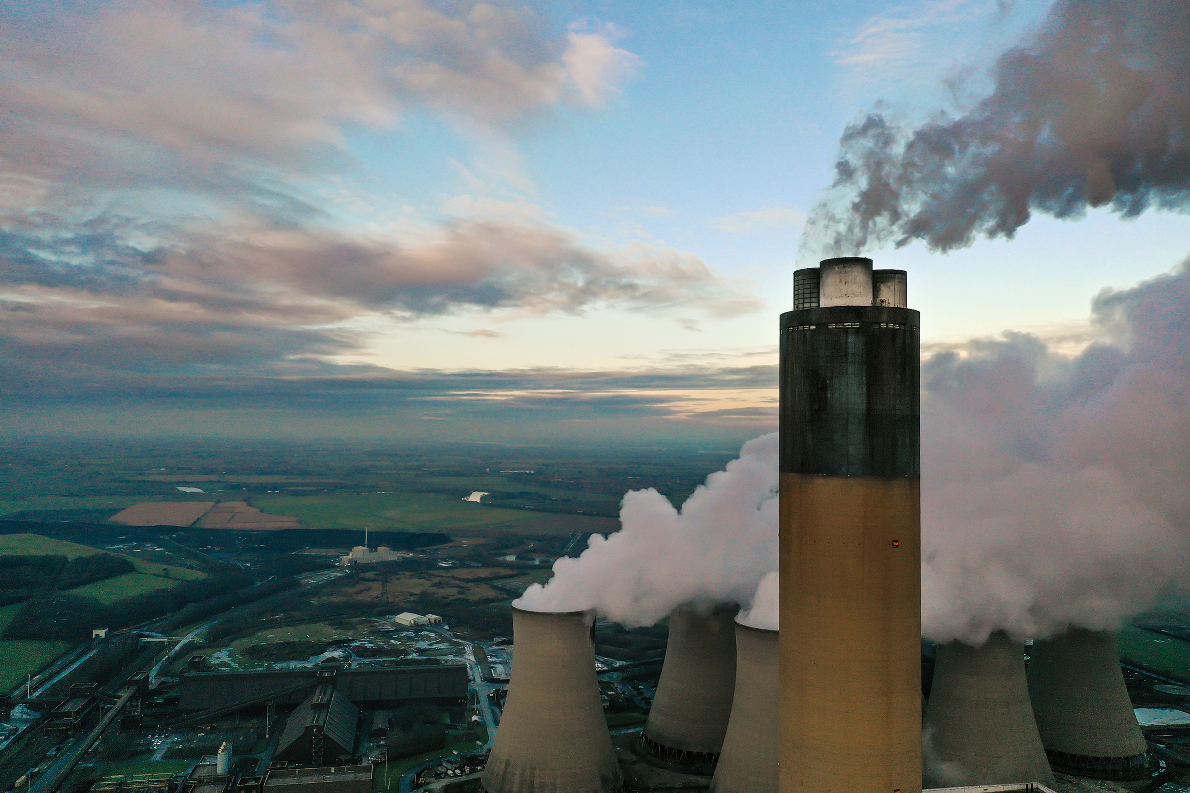 Emisiones de CO2, central eléctrica de carbón