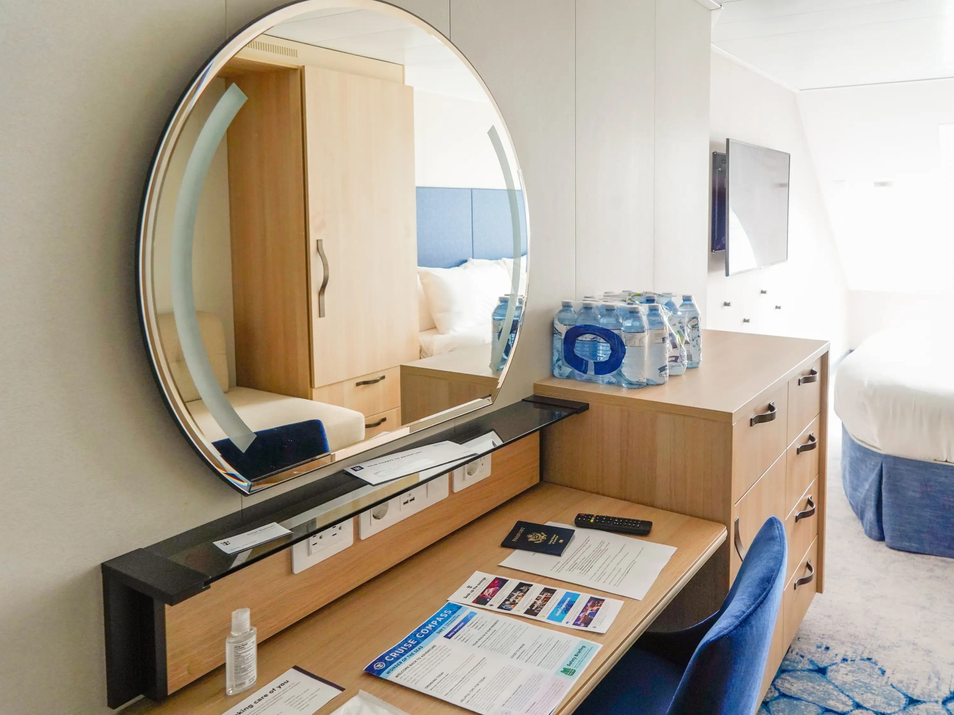 Inside a stateroom on the world's largest cruise ship