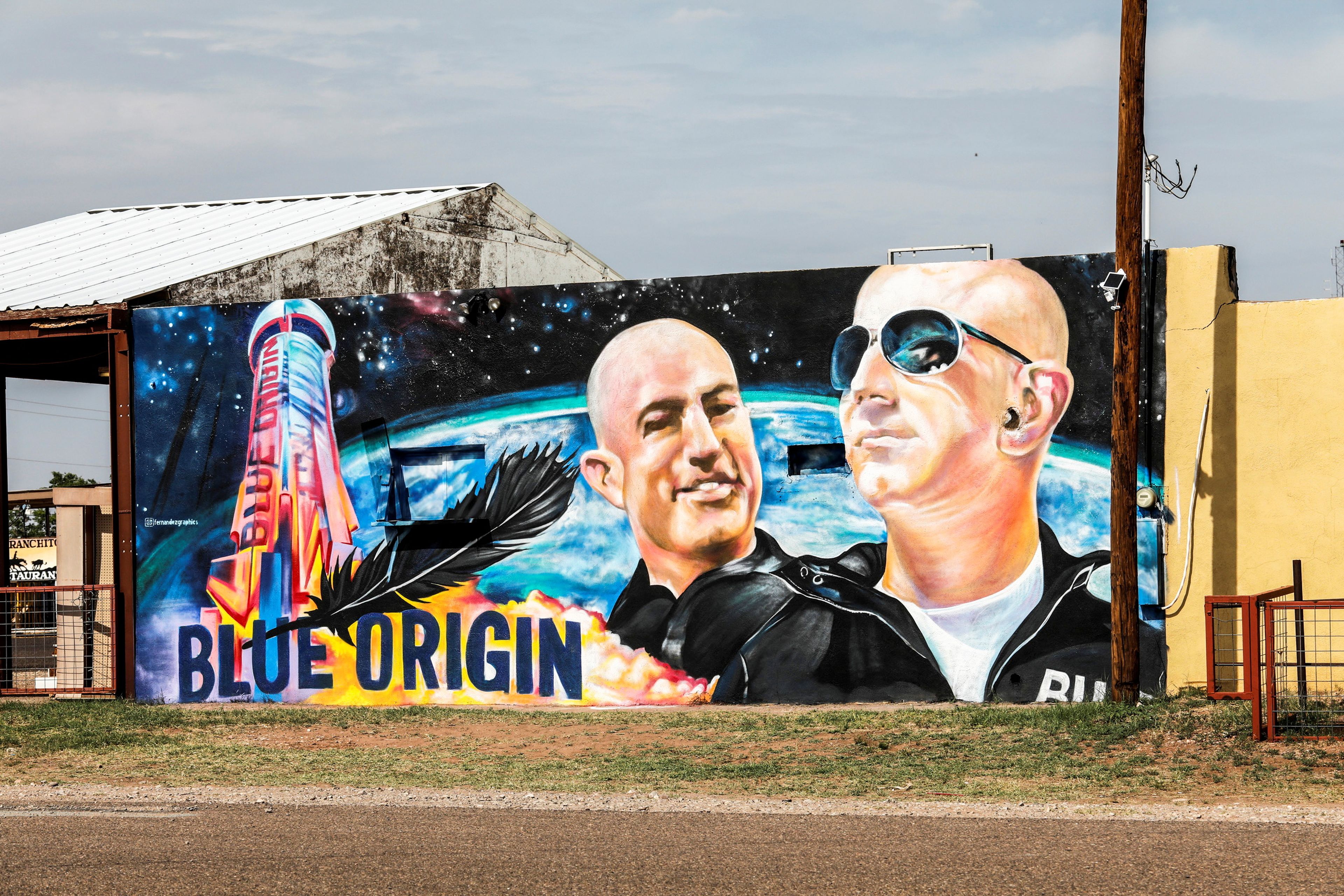 Mural de Blue Origin en Van Horn.