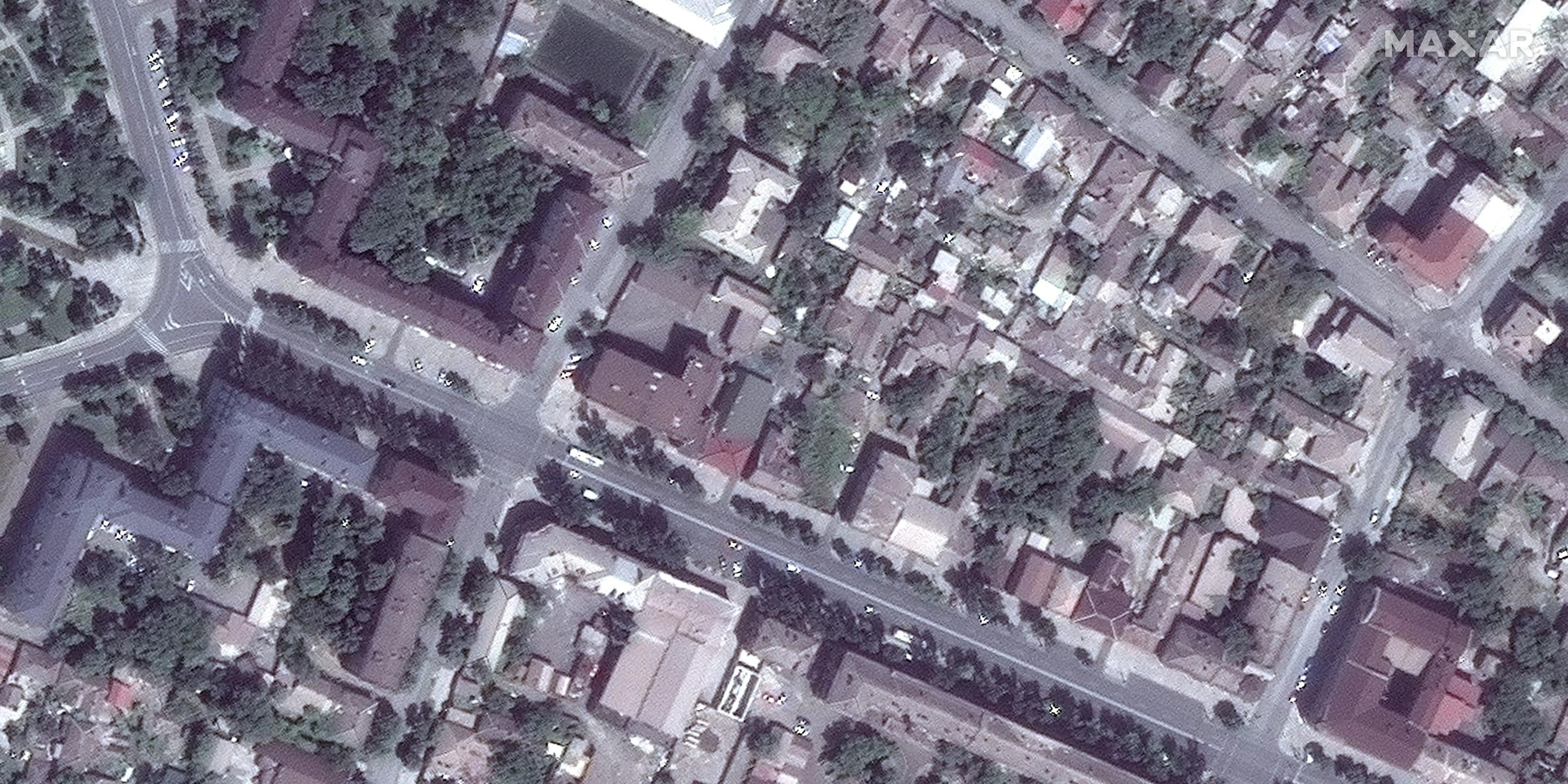 Zona residencial de Mariupol antes de los bombardeos rusos.