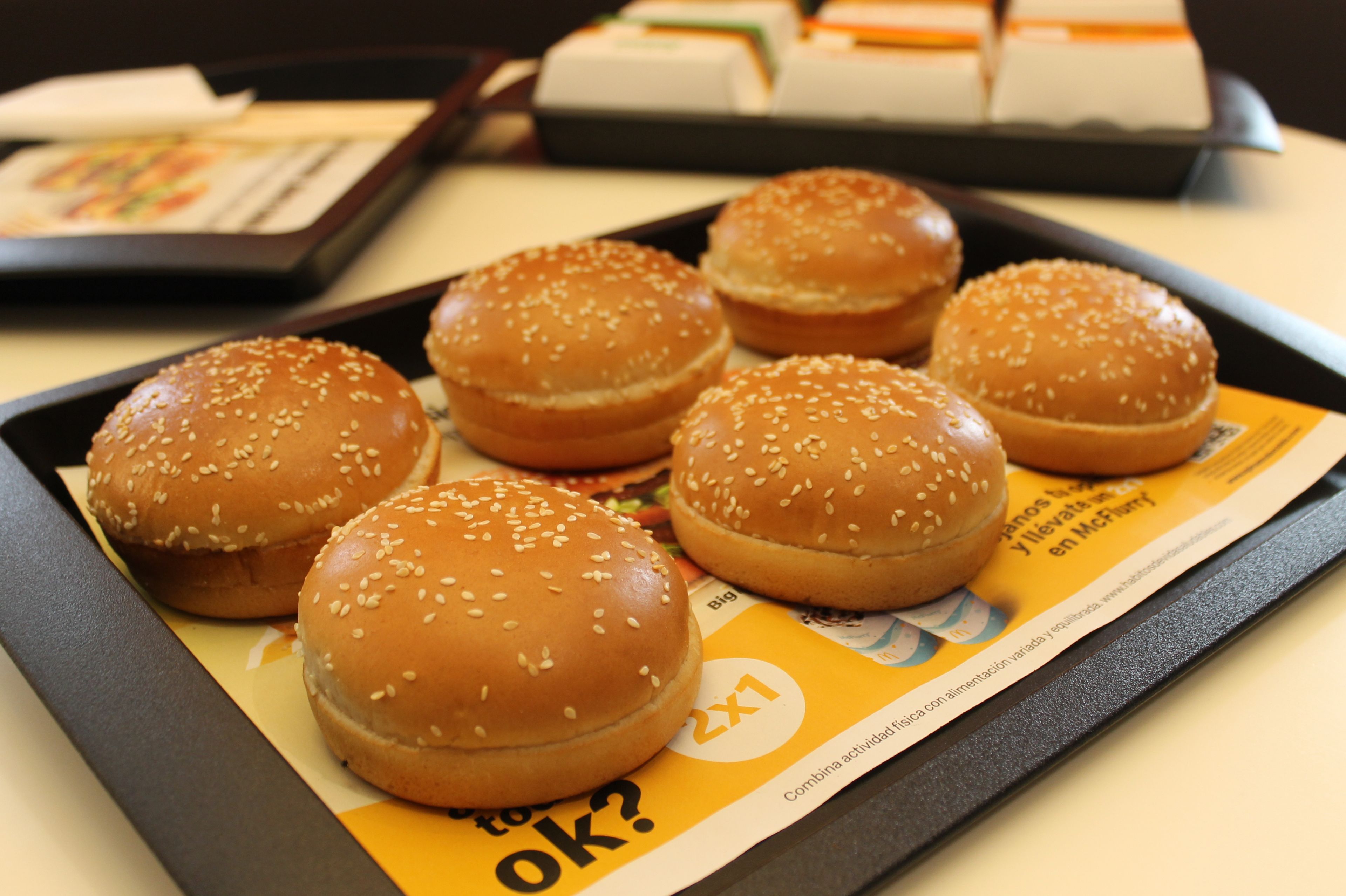 Nuevo pan de las hamburguesas de McDonald's.