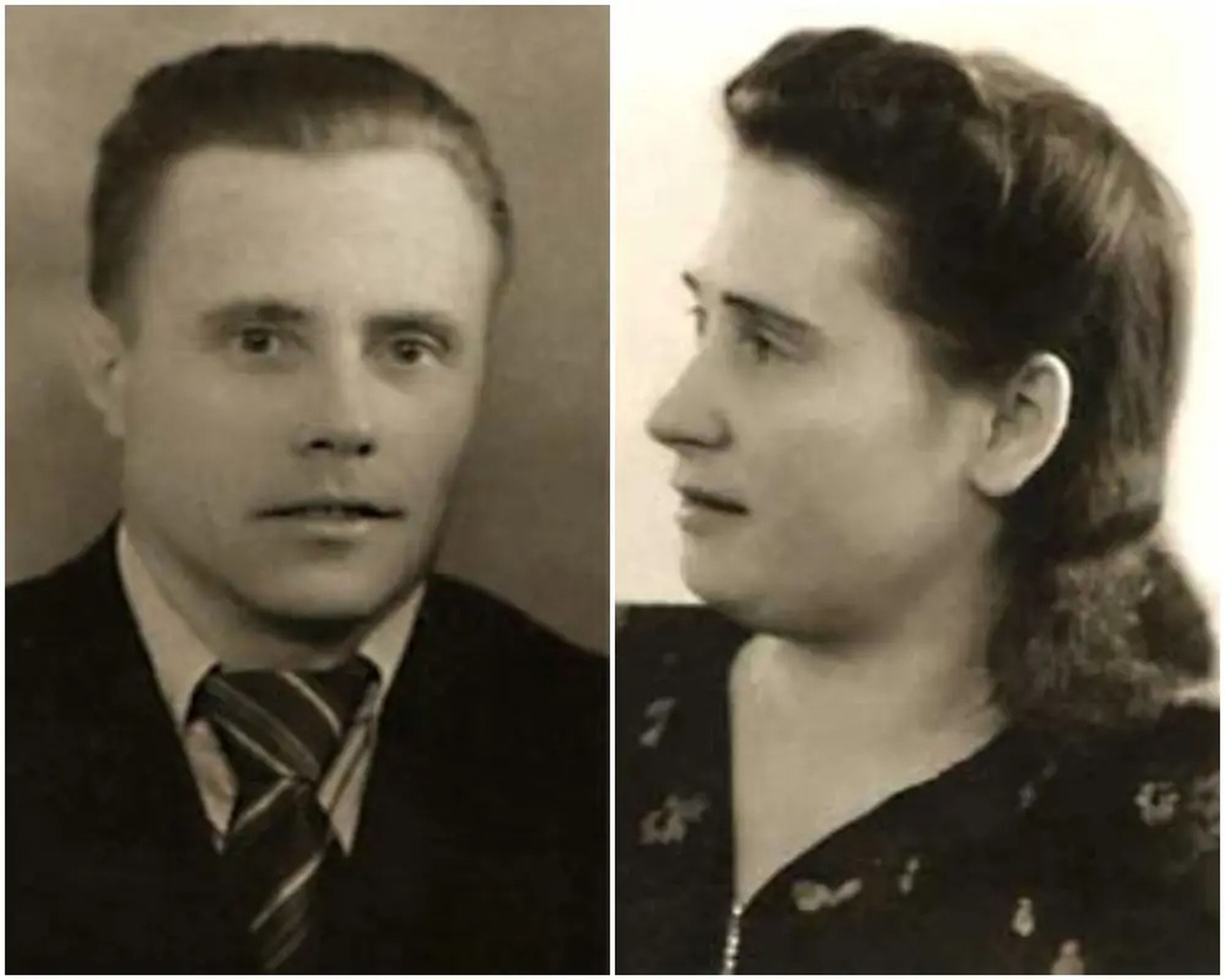 El padre de Putin, Vladímir Spiridonovich Putin, y su madre, Maria Ivanovna Shelomova.
