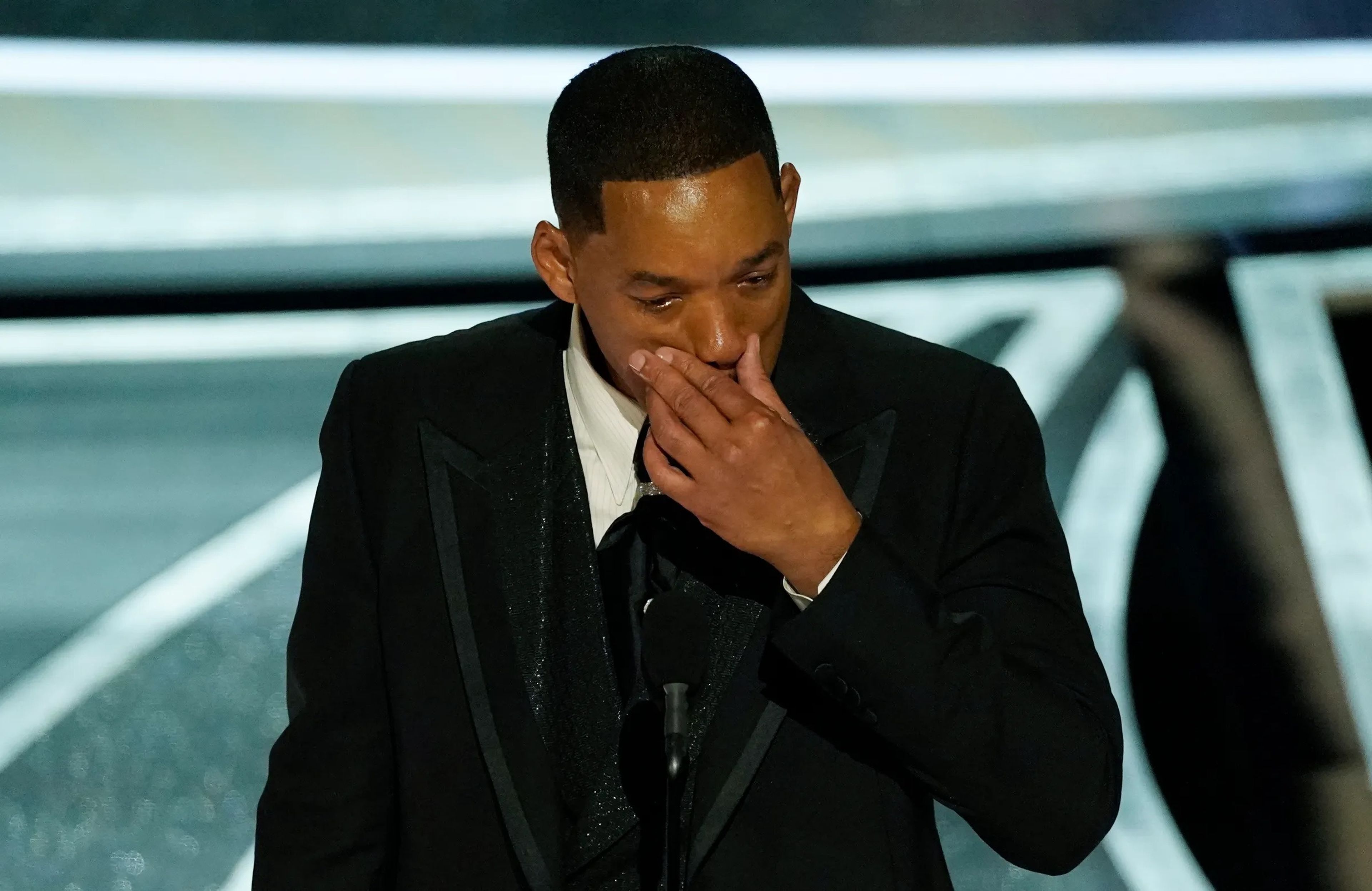 Will Smith wipes tears