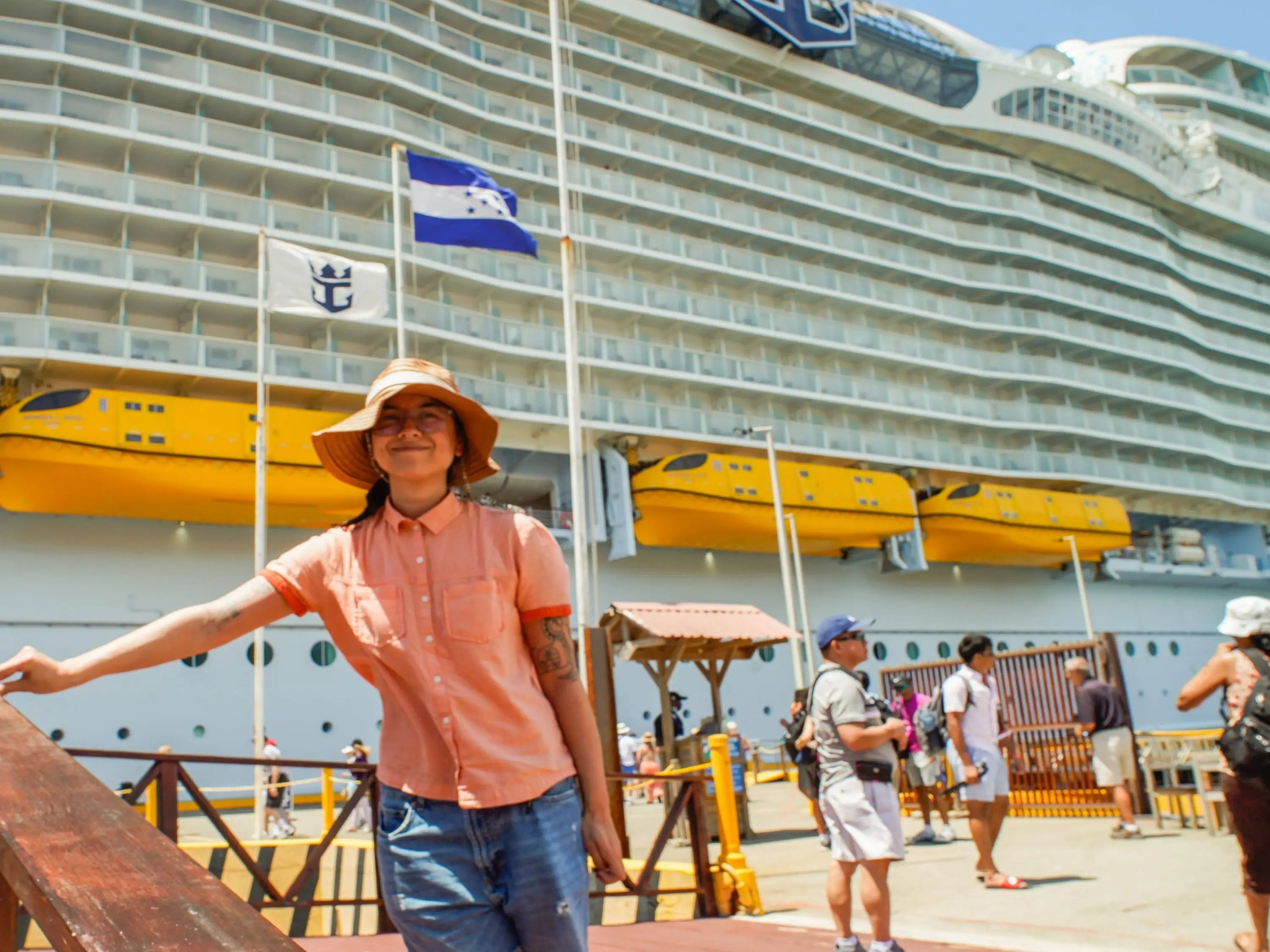 The author in front of the largest cruise ship in the world