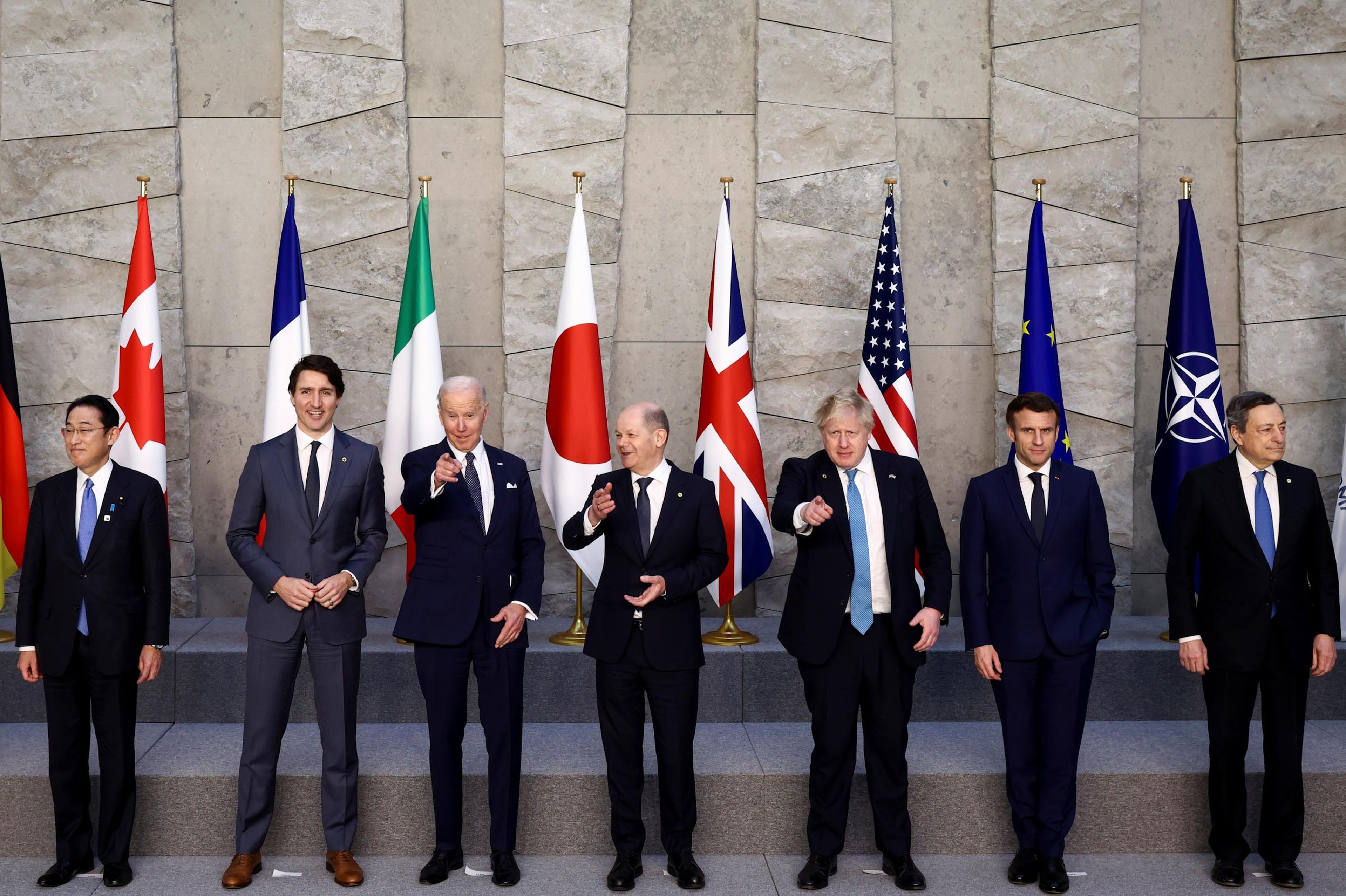 Foto de los líderes que conforman la cumbre del G7: Bruselas, Bélgica, el 24 de marzo de 2022.