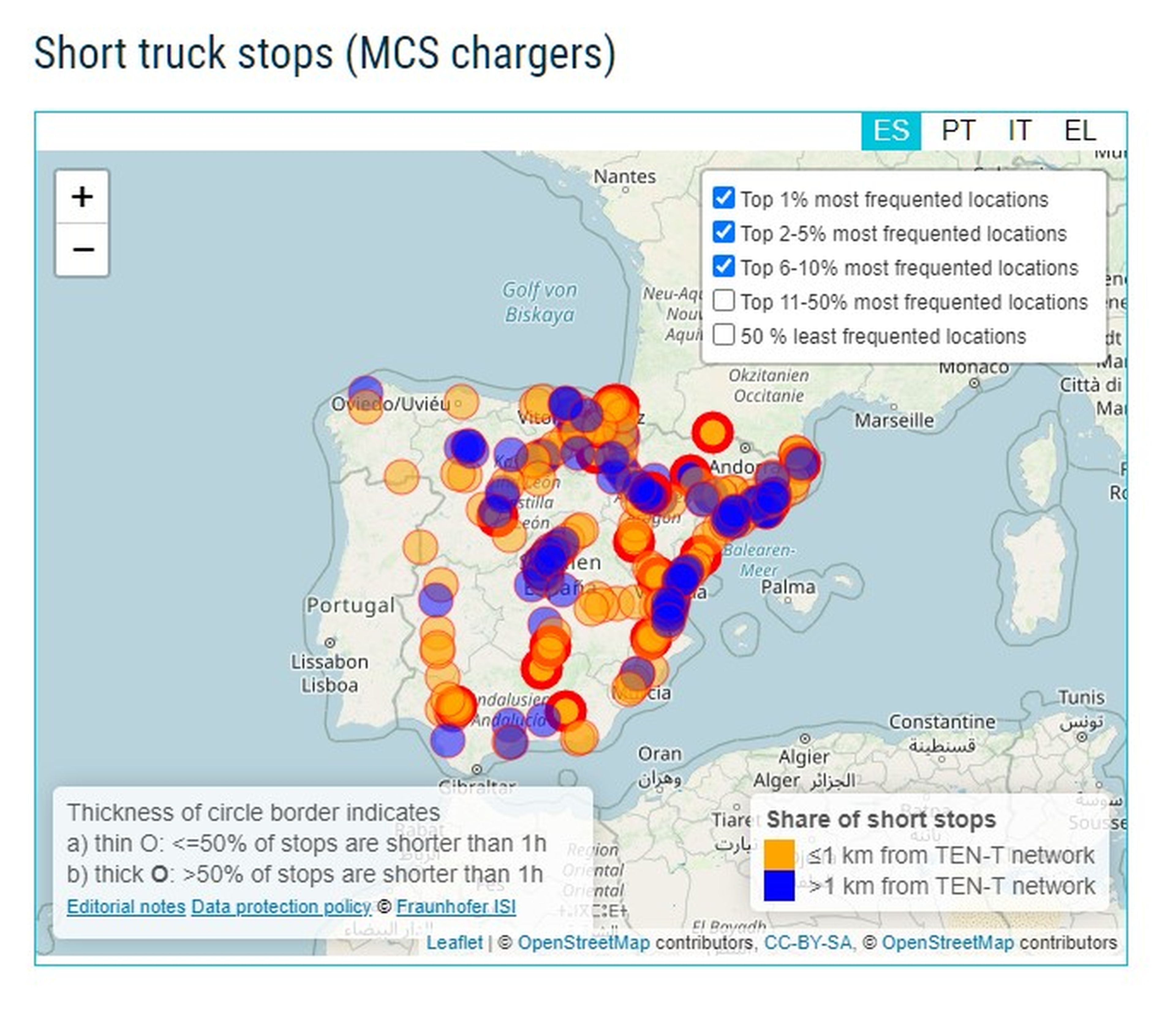 Dónde deberían estar desplegados los cargadores rápidos de camiones eléctricos, según ACEA