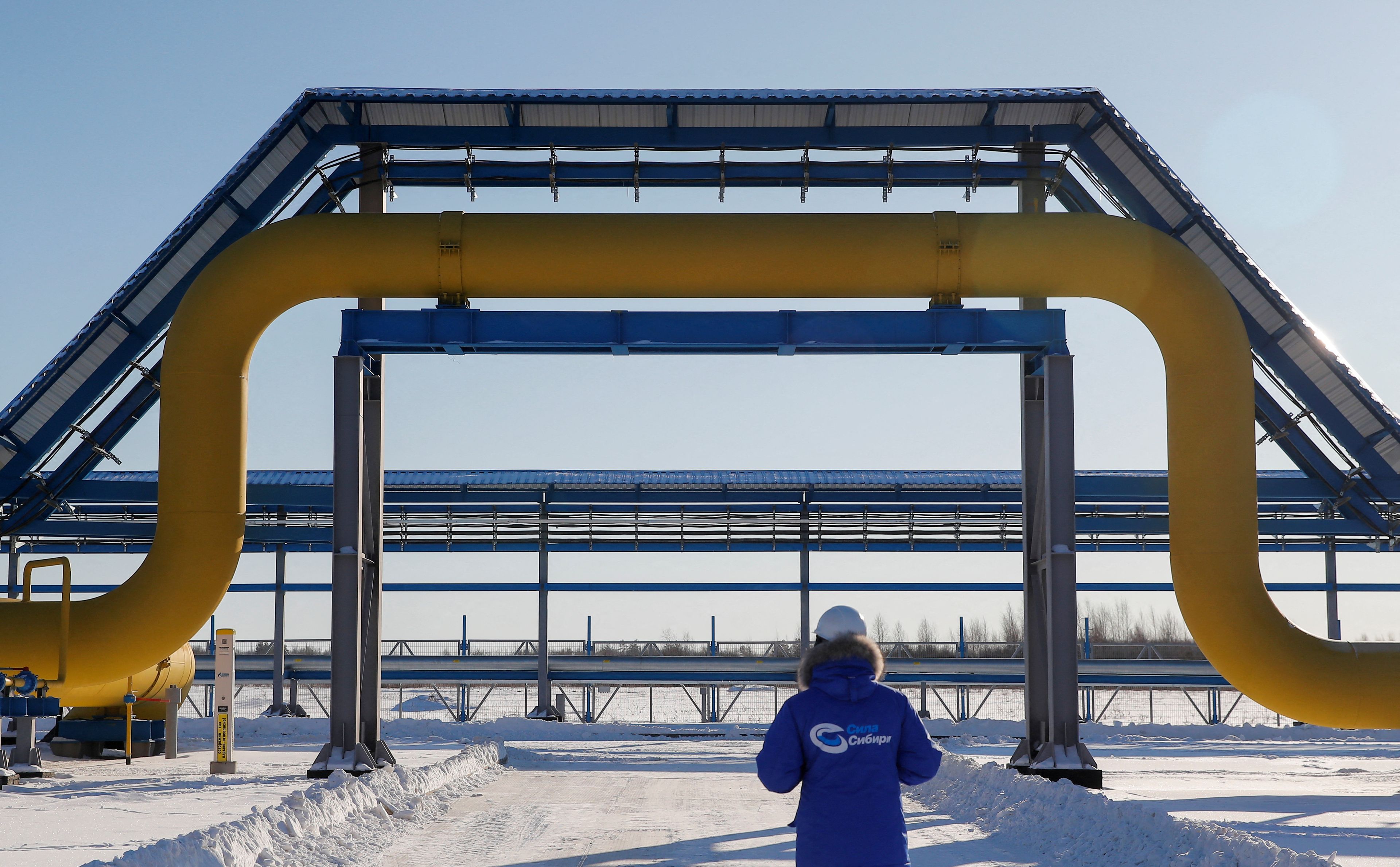 Gaseoducto propiedad de Gazprom en Svobodny (Rusia).