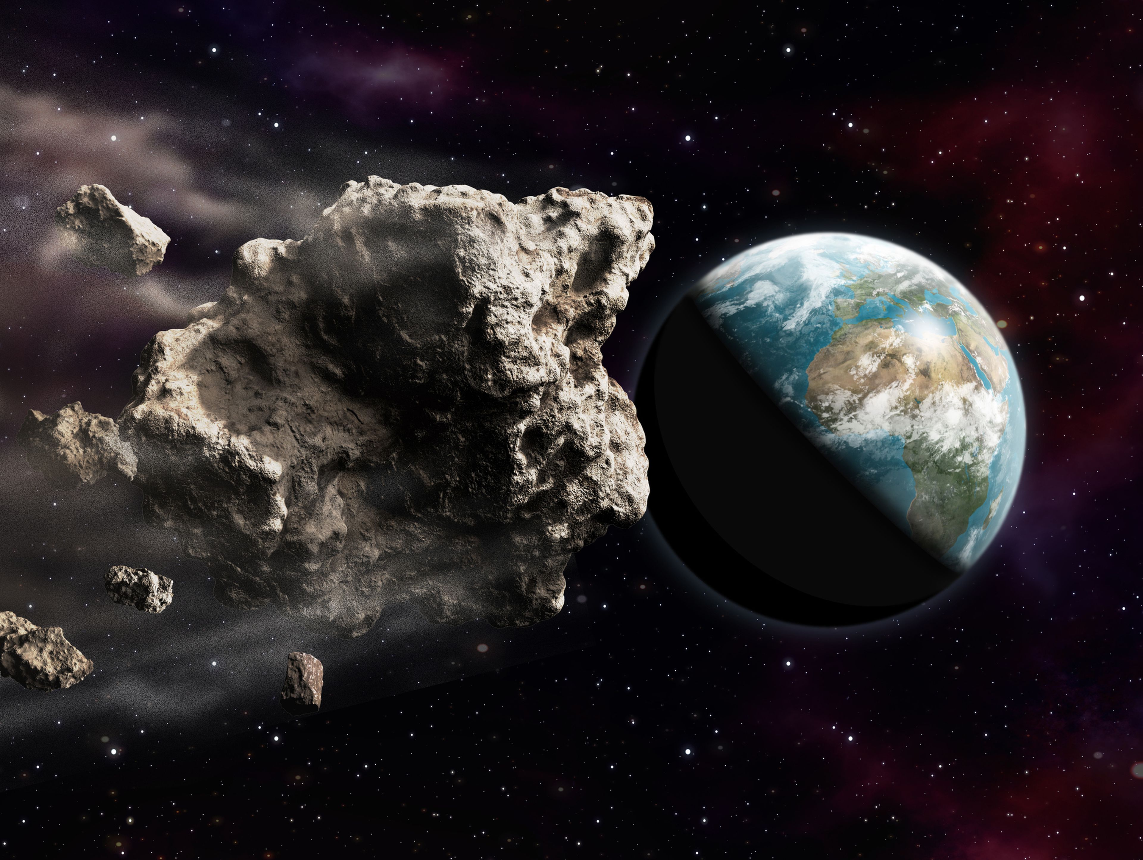 Imagen de un asteroide yendo hacia la Tierra