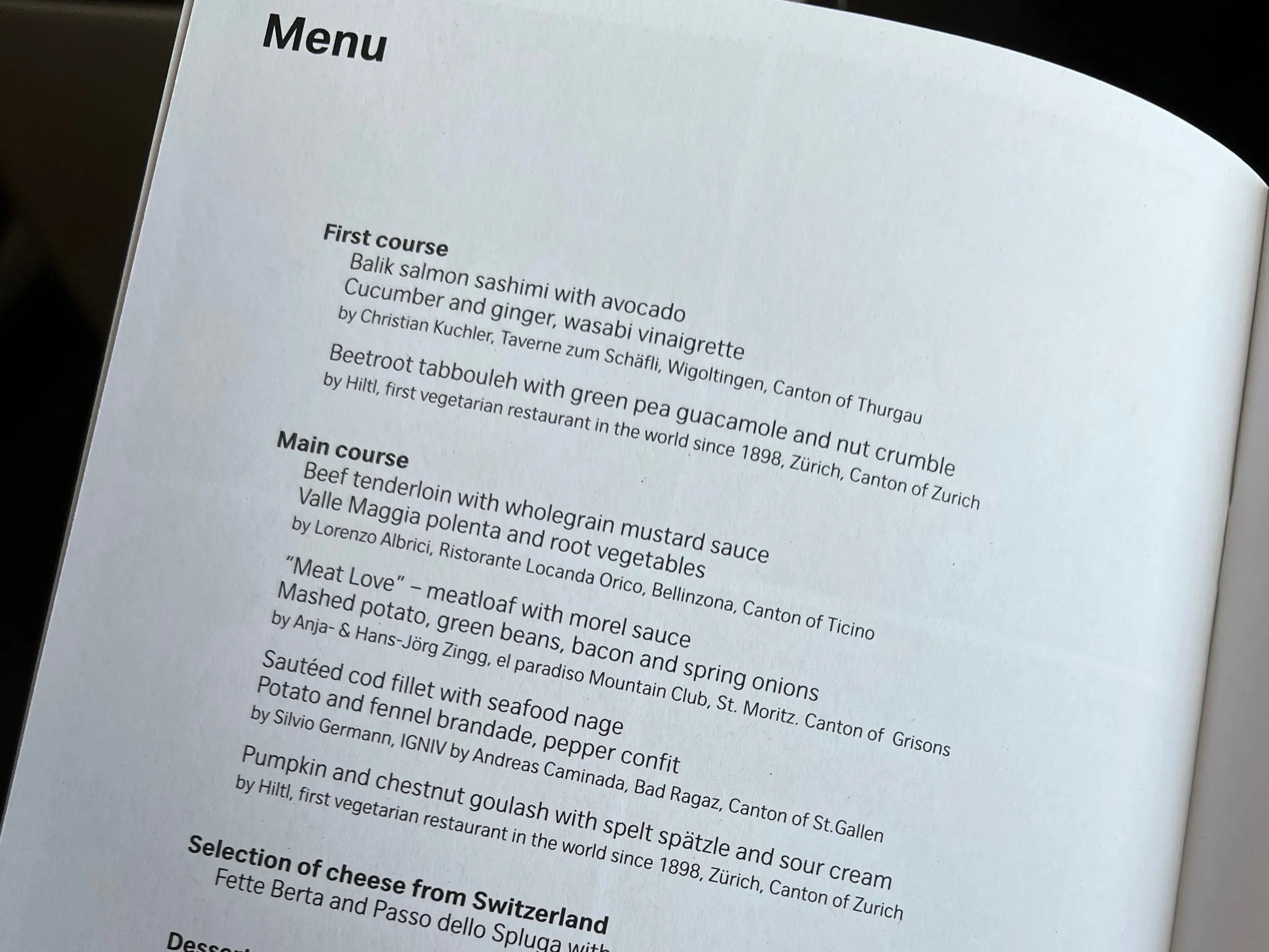 a lunch menu on a piece of white paper