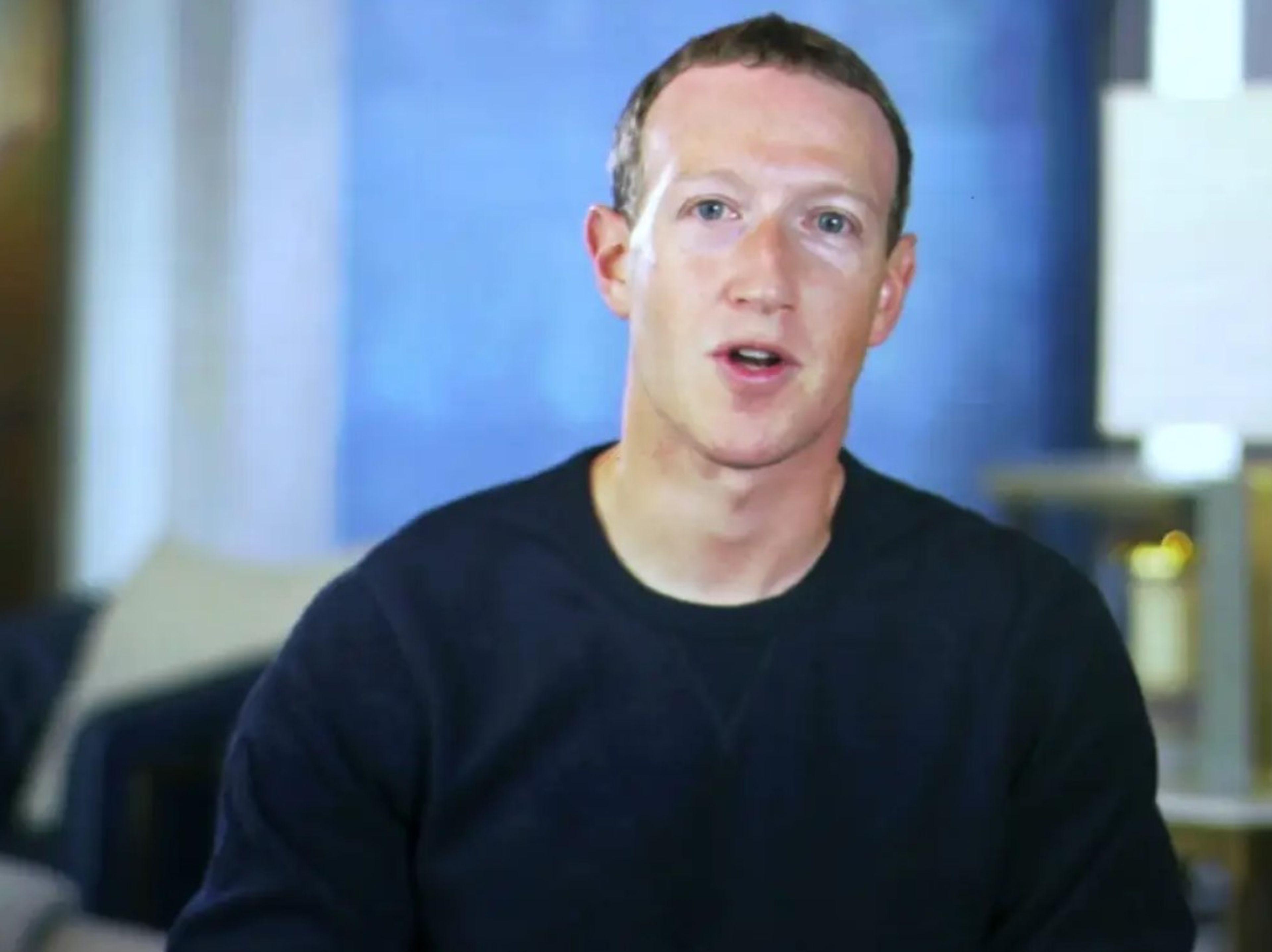 Mark Zuckerberg, CEO de Meta (antigua Facebook), en vídeo durante una conferencia del 15 de marzo de 2022 en Austin, Tejas.