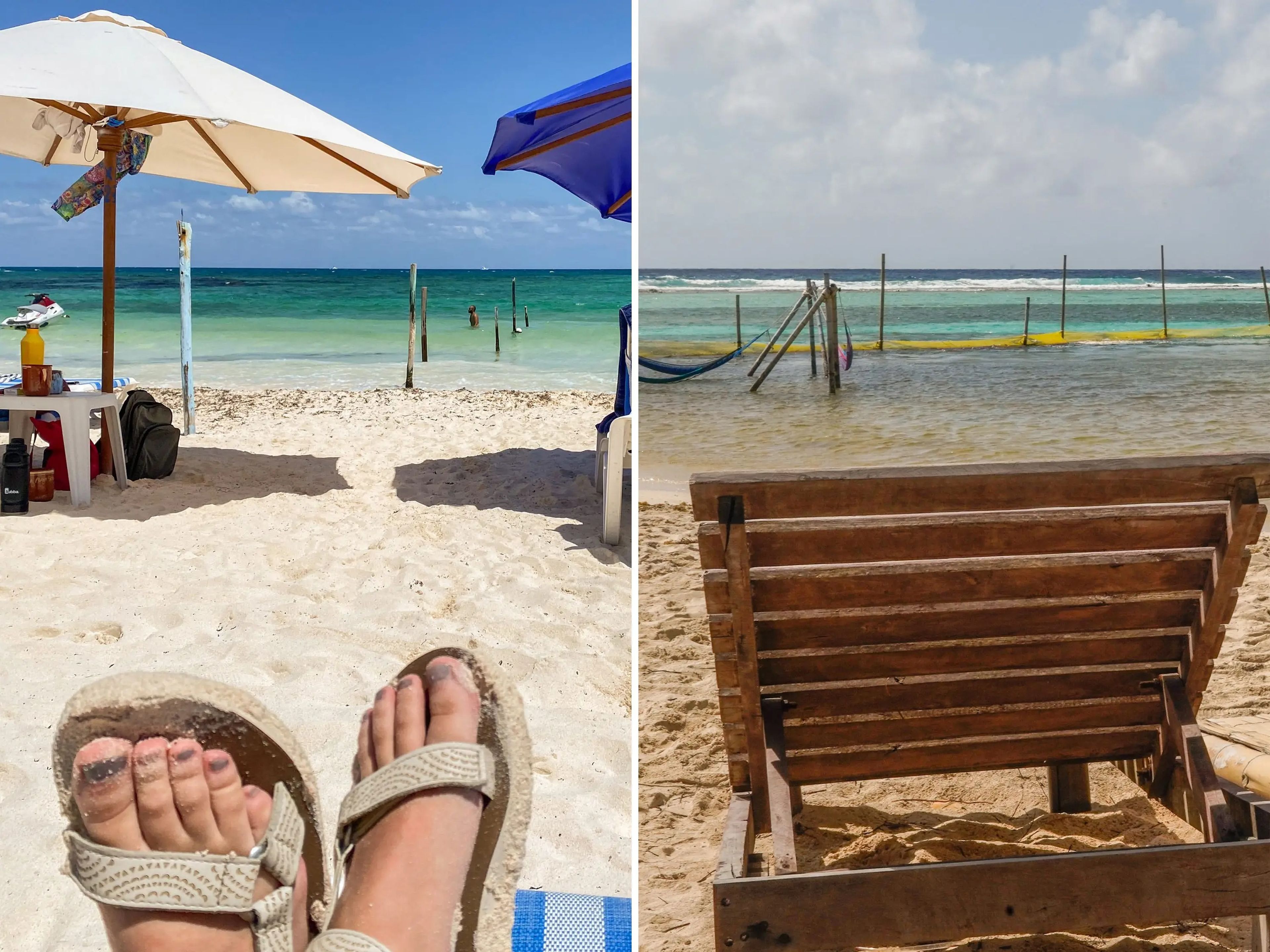 Tiempo de playa en Tulum, a la izquierda, y Costa Maya.