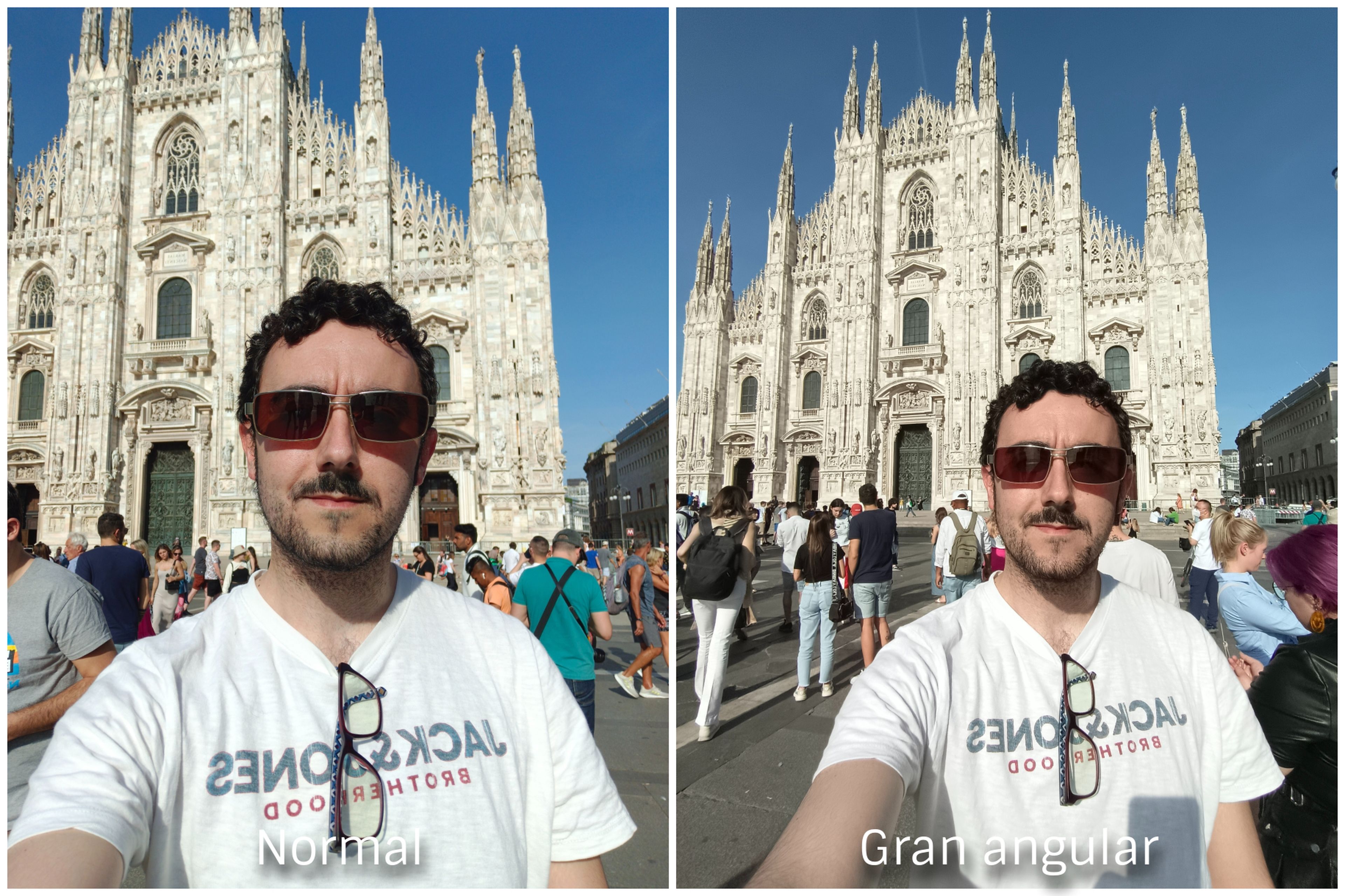 Despreocúpate sobre si salís todos en la foto o sobre si se ve el edificio entero frente al que posas, aunque sea tan grande como el Duomo de Milán.