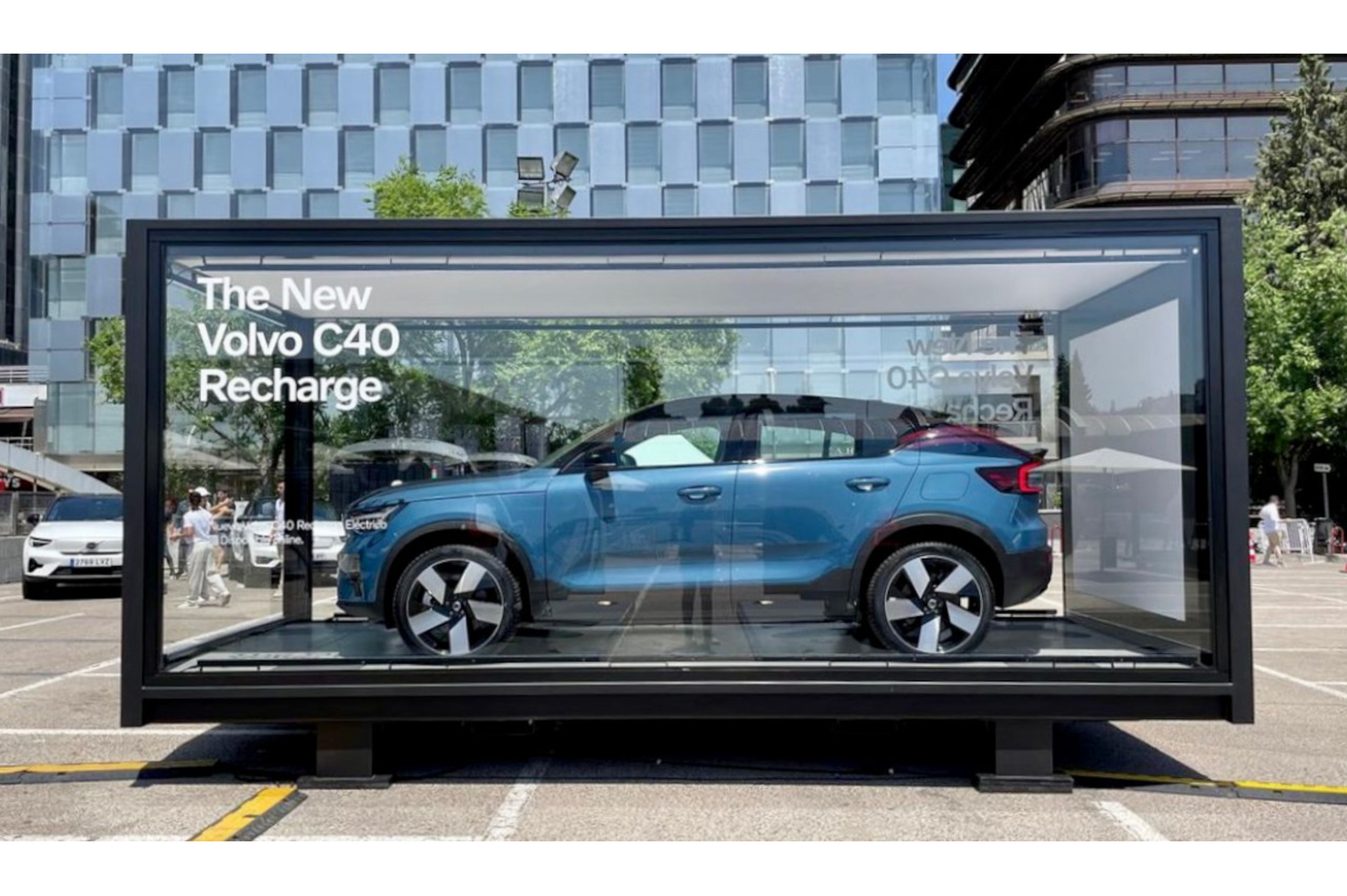 Imagen del box del Volvo C40 en el Volvo Studio Madrid.