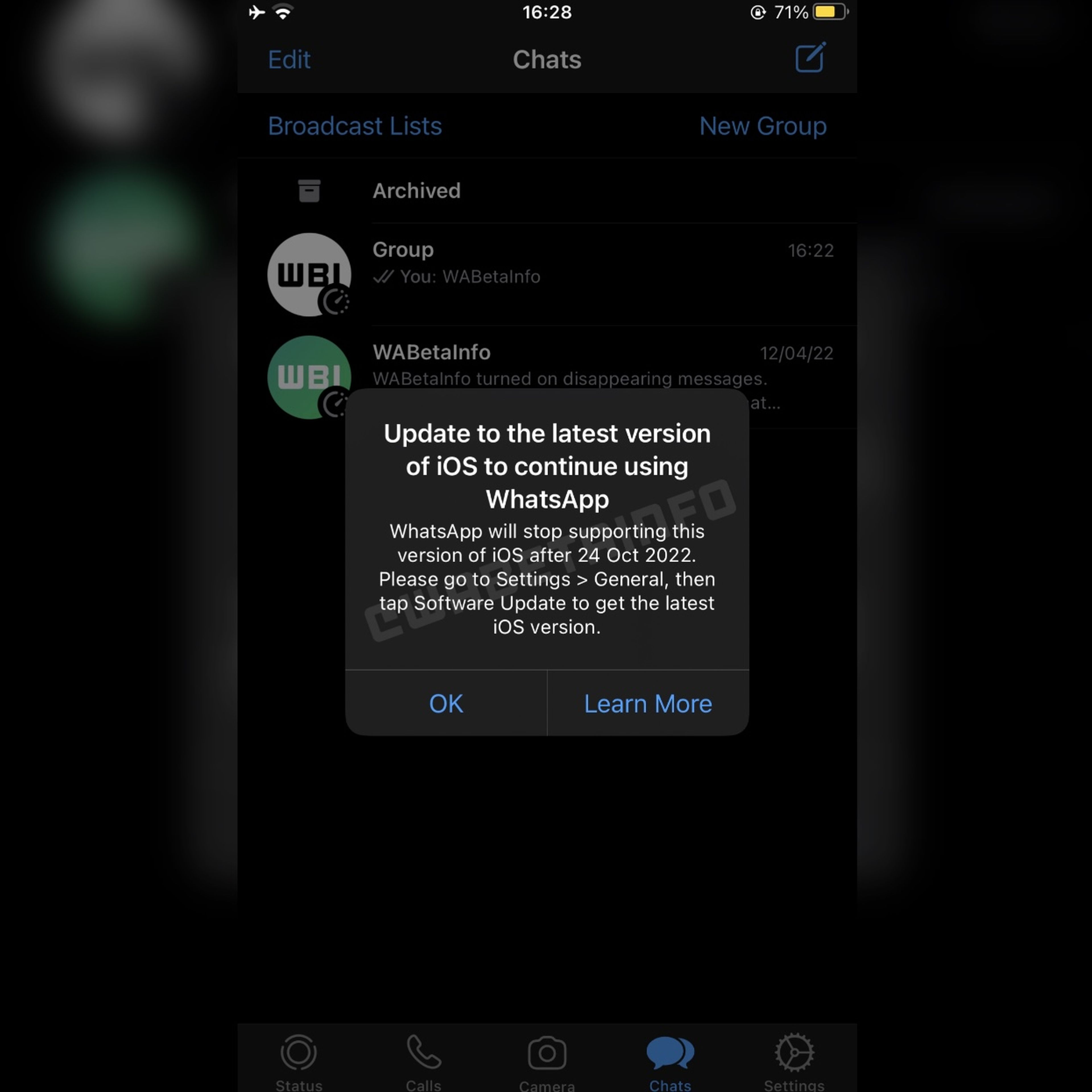 WhatsApp dejará de funcionar en iOS 10 e iOS 11