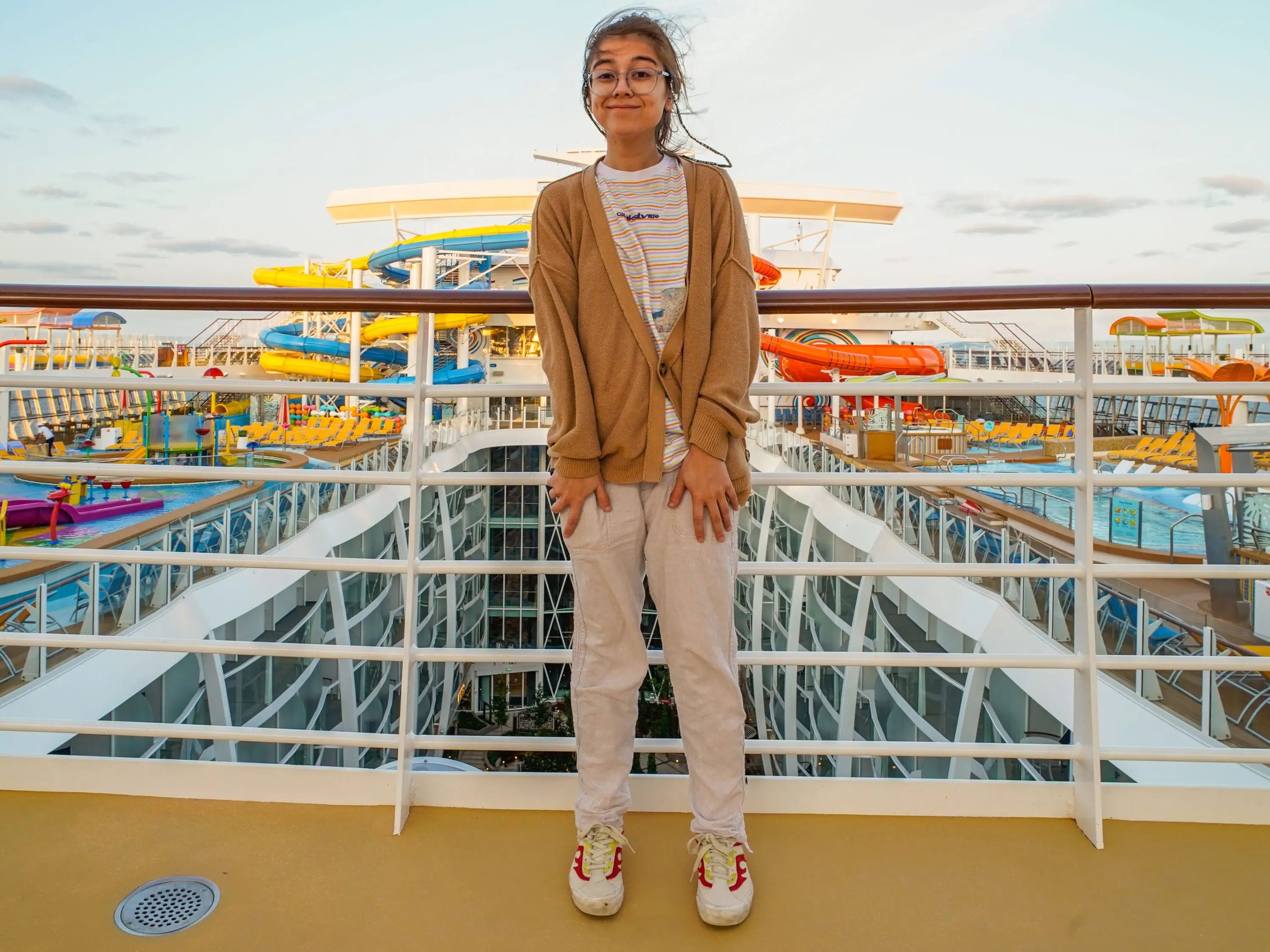 The author on the largest cruise ship in the world