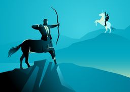 Ilustración de Centauros vs unicornios