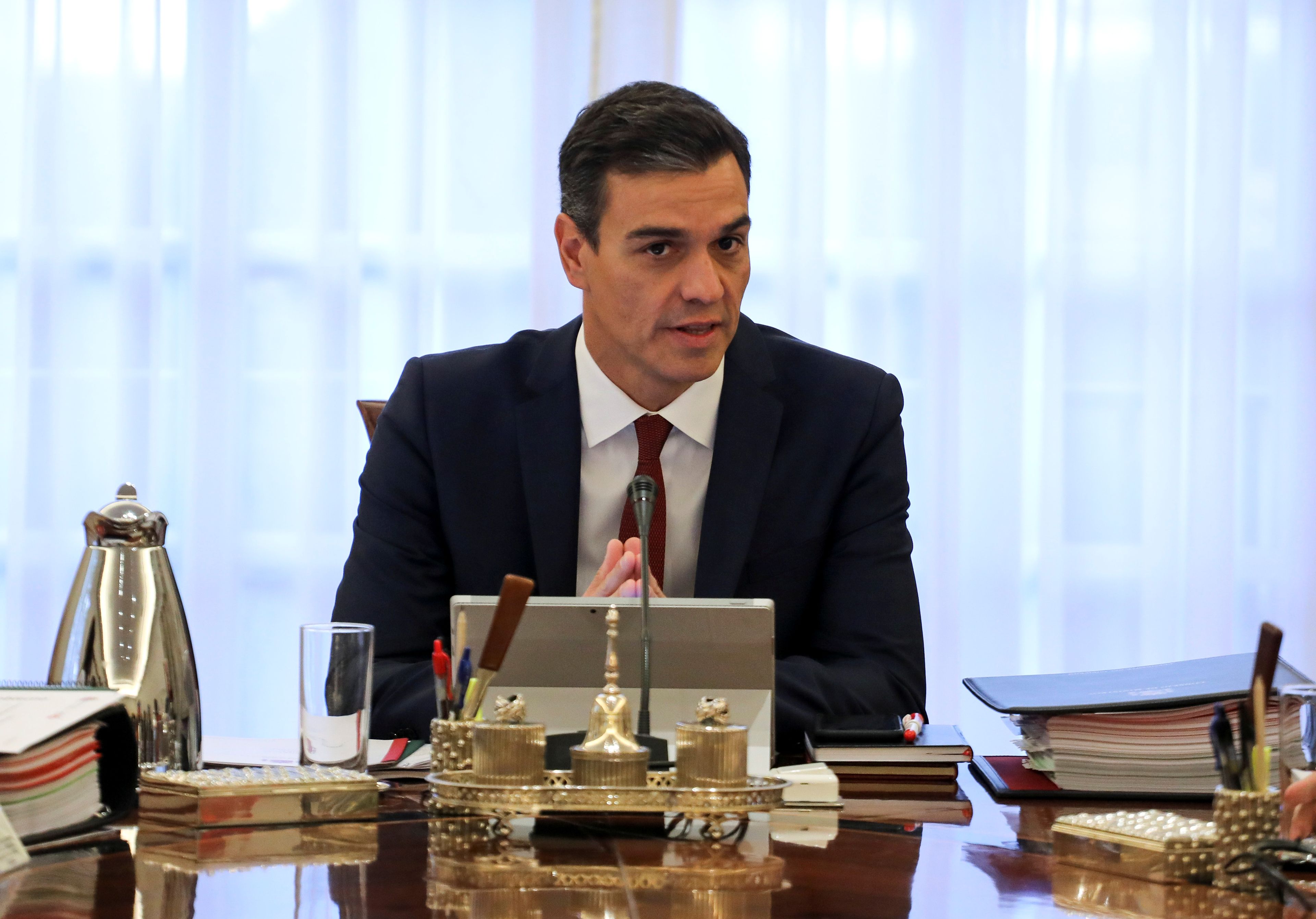 Pedro Sánchez en un Consejo de Ministros