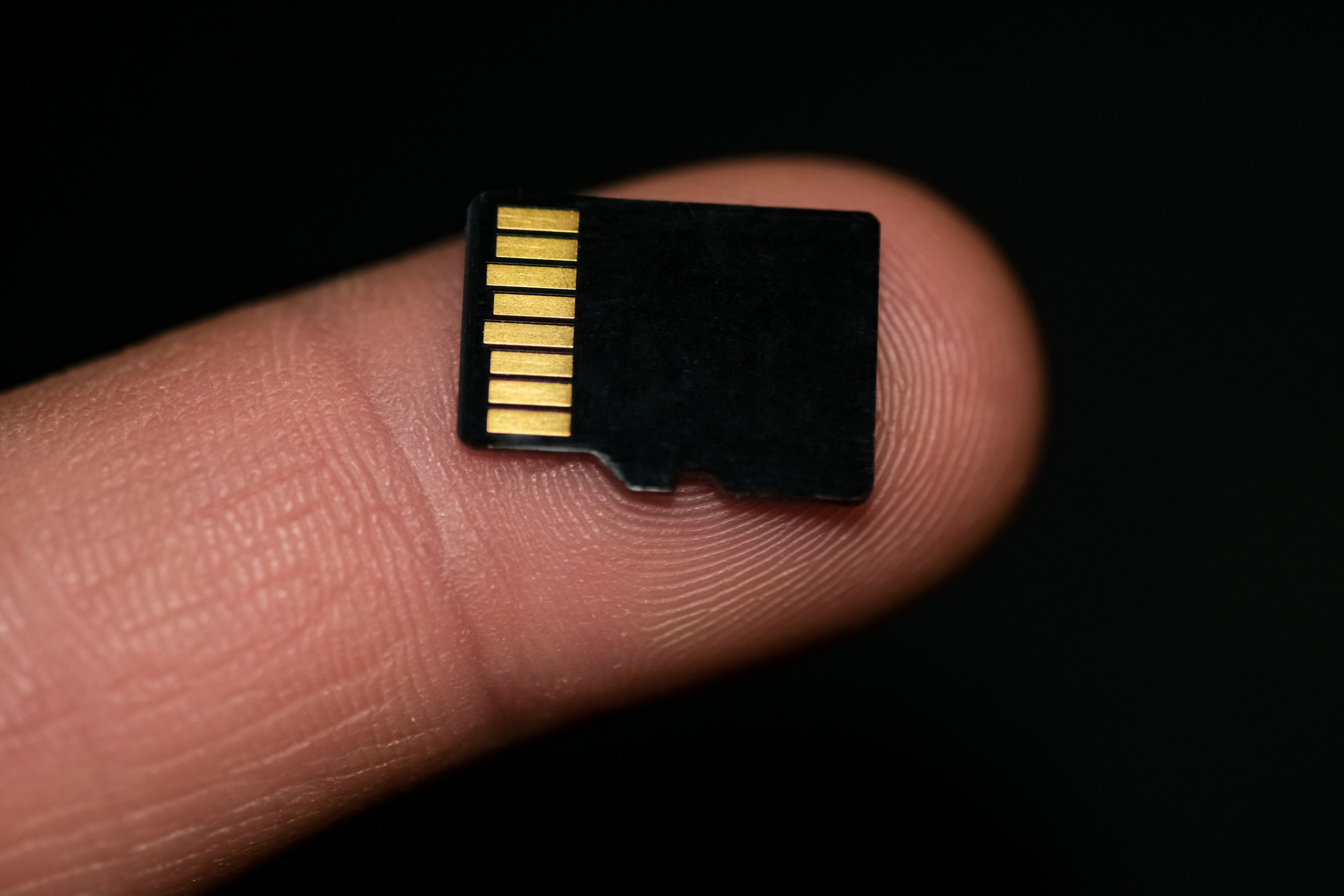 Una tarjeta microSD
