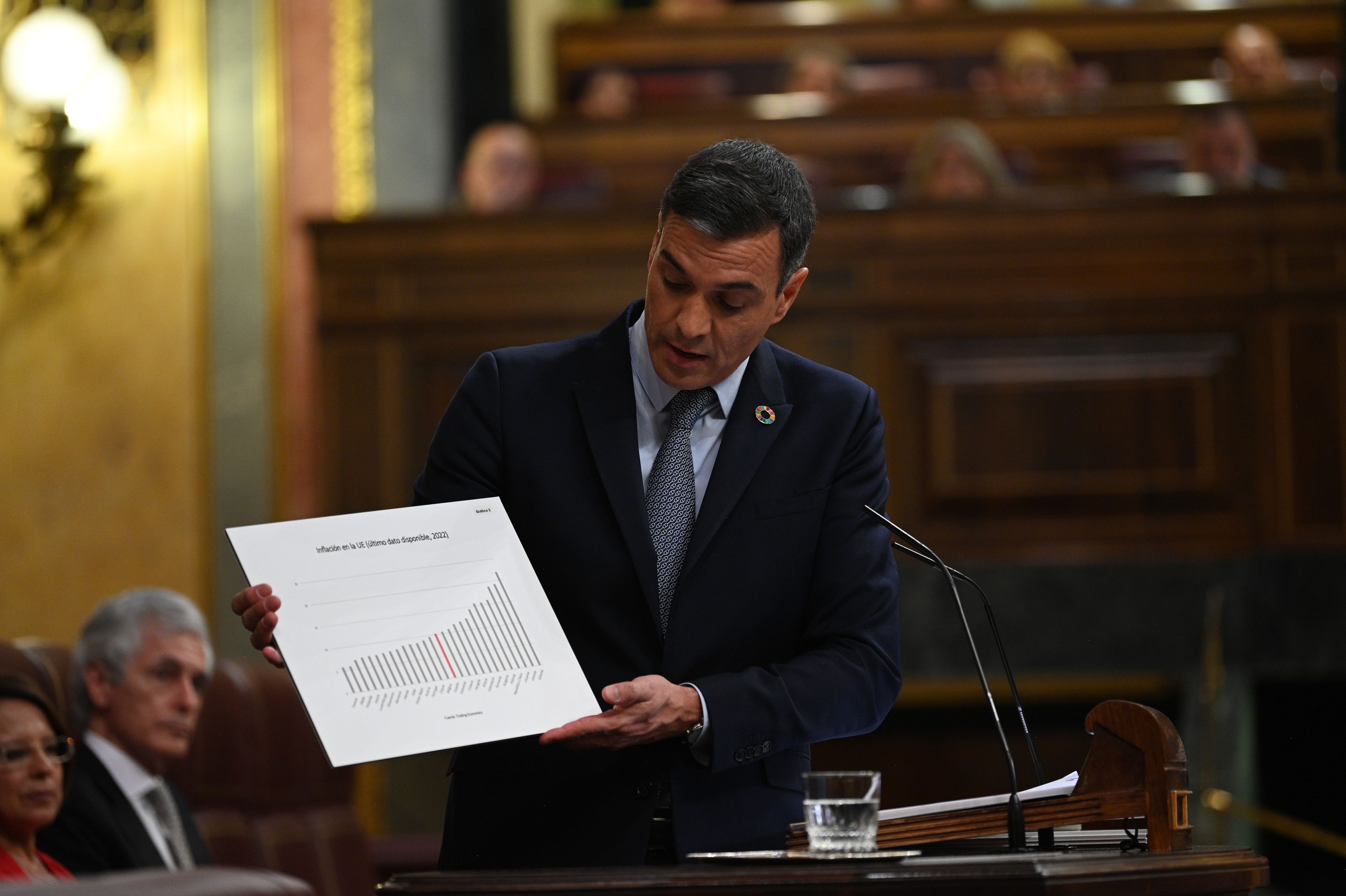 Pedro Sánchez, presidente del Gobierno, en el debate del estado de la nación.