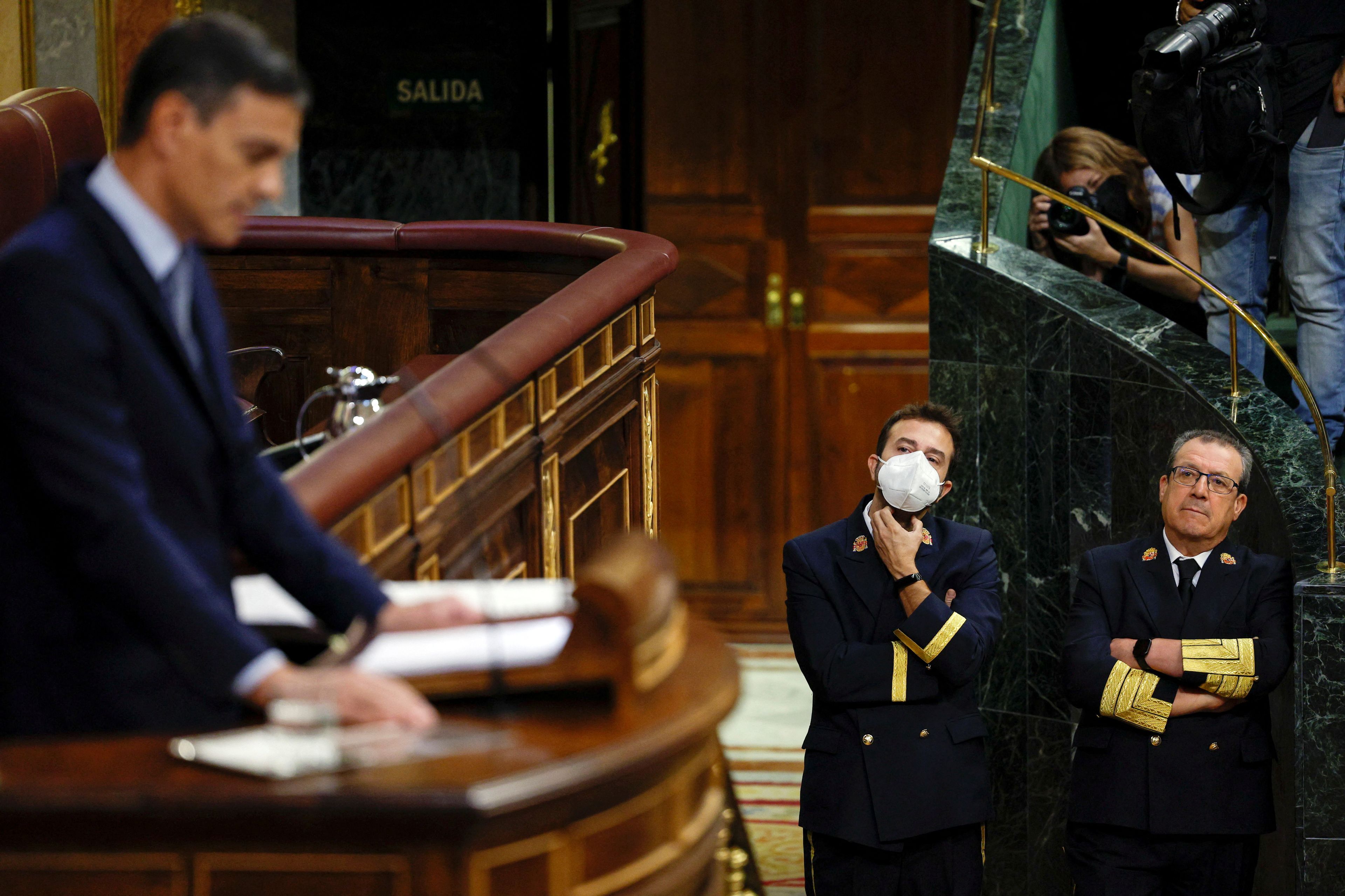 El presidente del Gobierno, Pedro Sánchez, en el debate del estado de la nación.