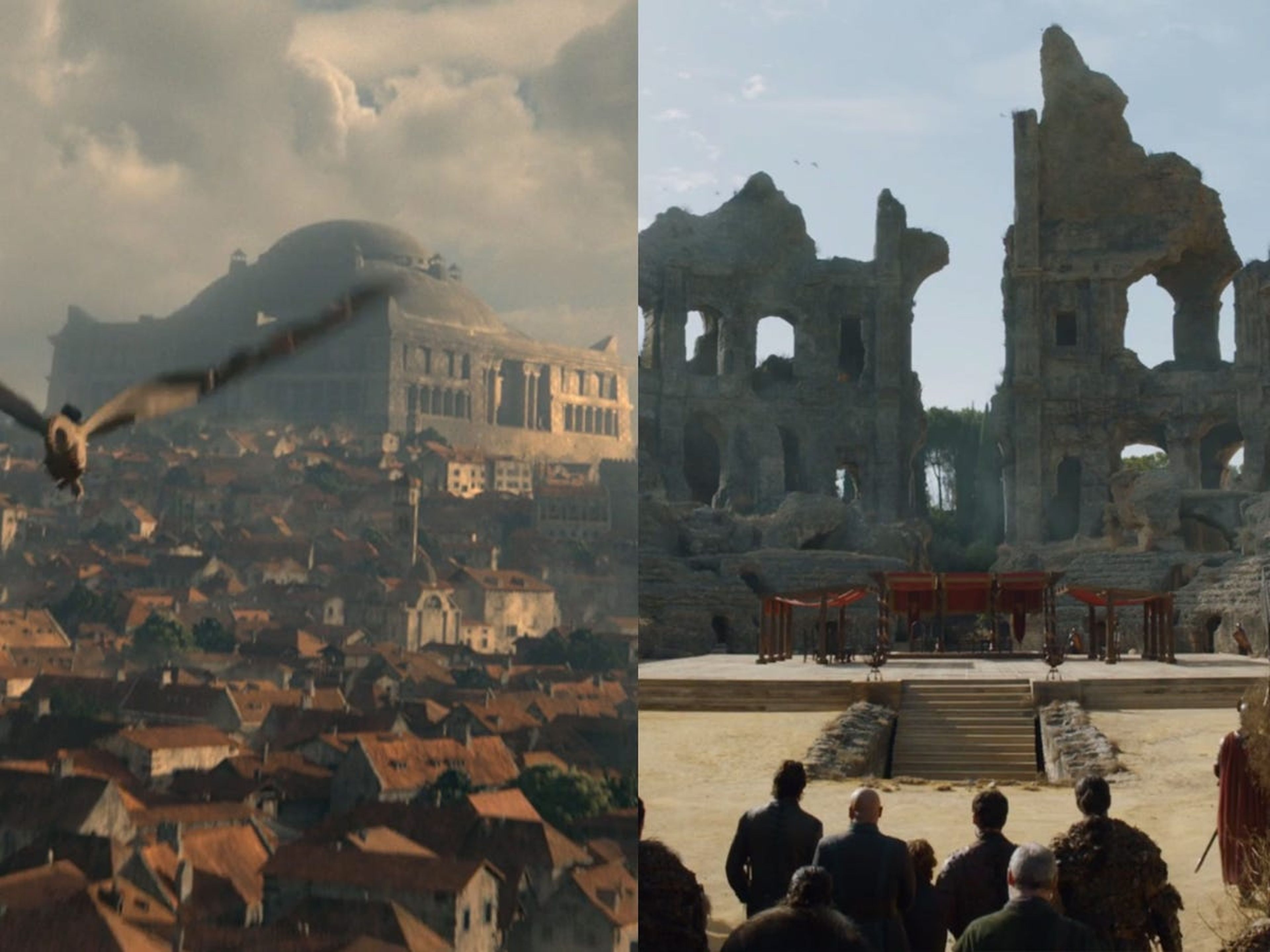 Comparativa de 'La Casa del Dragón' (izquierda) y 'Juego de Tronos' (derecha).