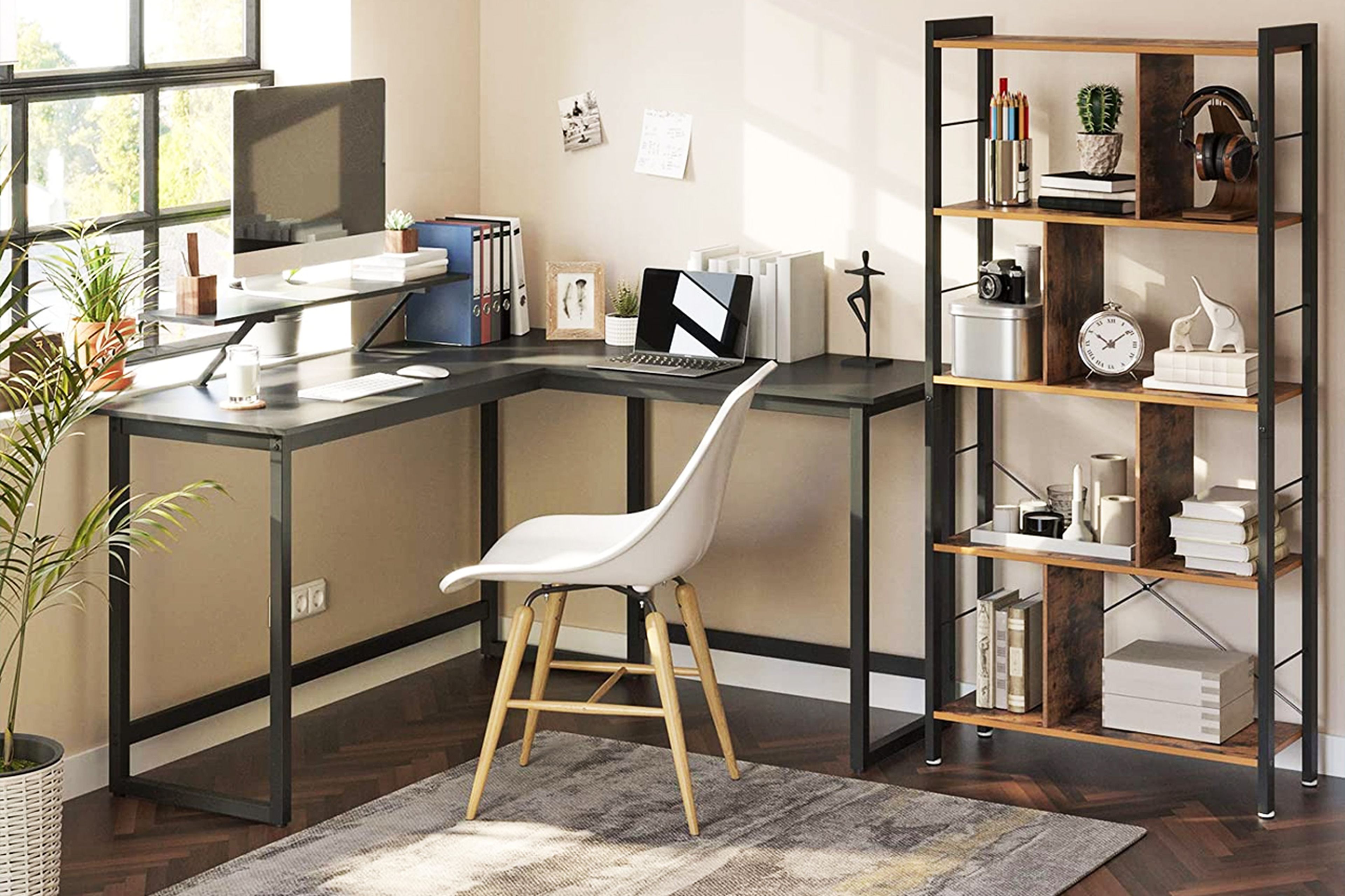 Escritorio rincón con estantes, Mesa oficina barata