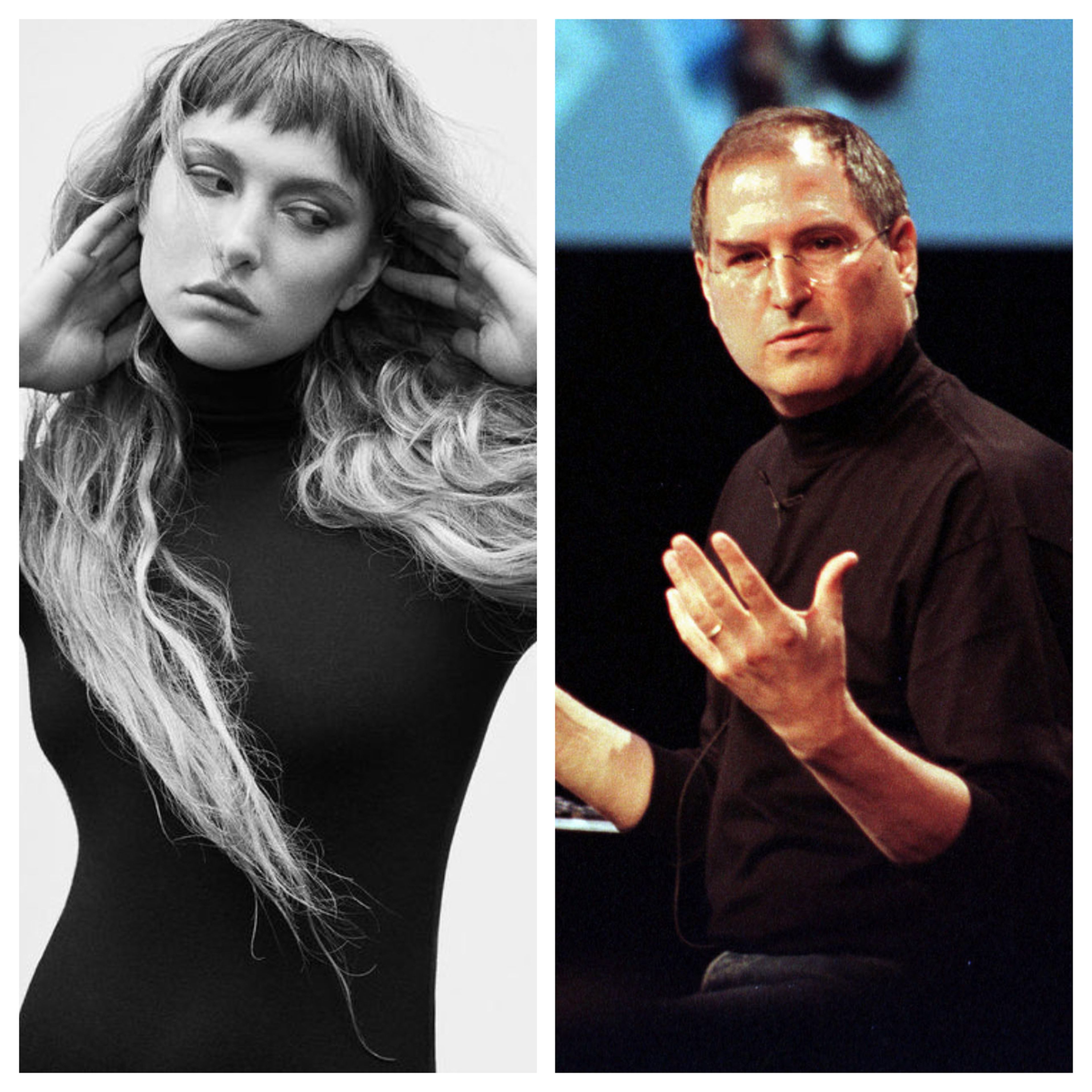 Eve Jobs y su padre, Steve Jobs, cofundador de Apple.
