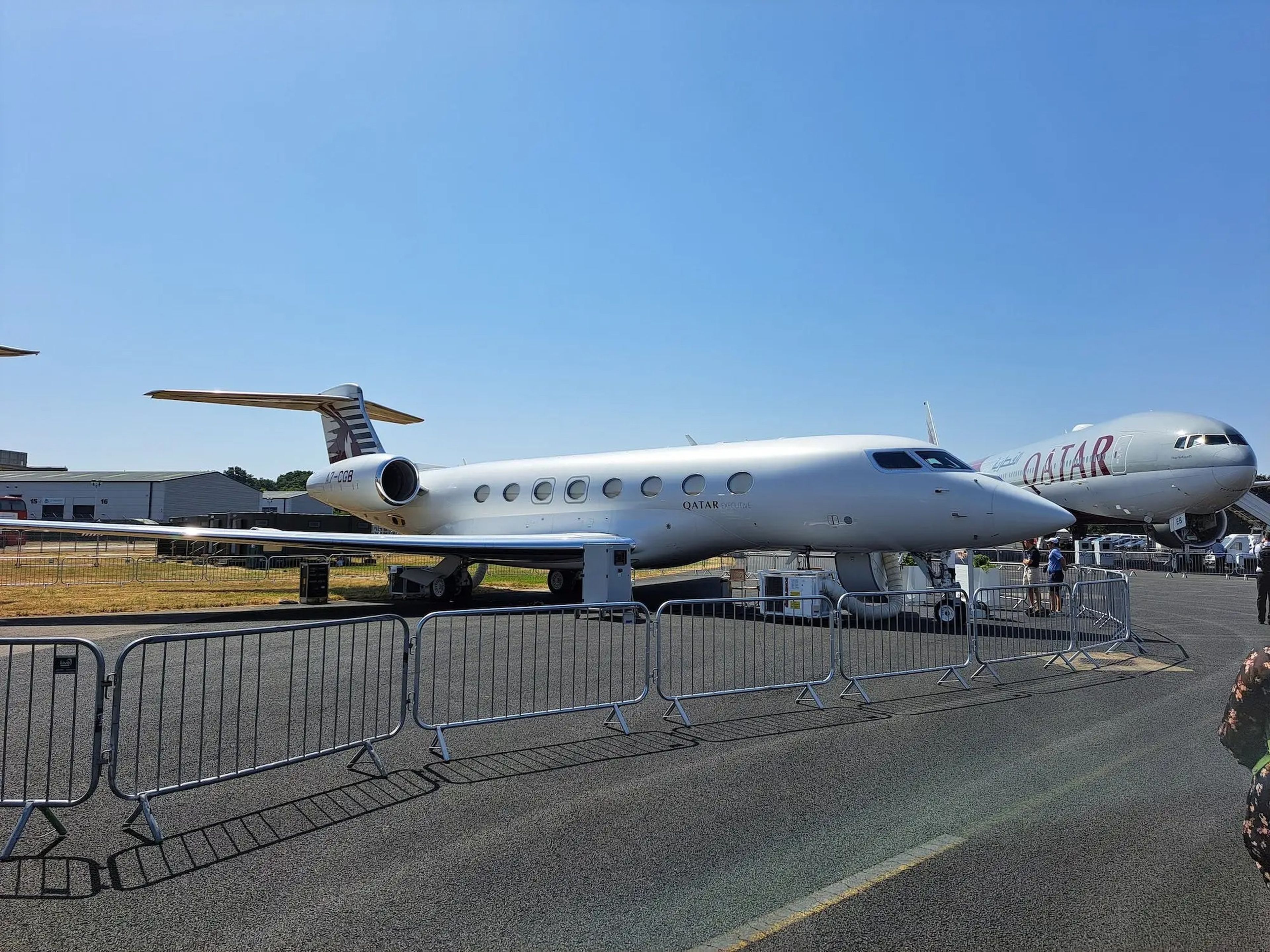 El Gulfstream G650 expuesto en el Salón Aeronáutico Internacional de Farnborough.