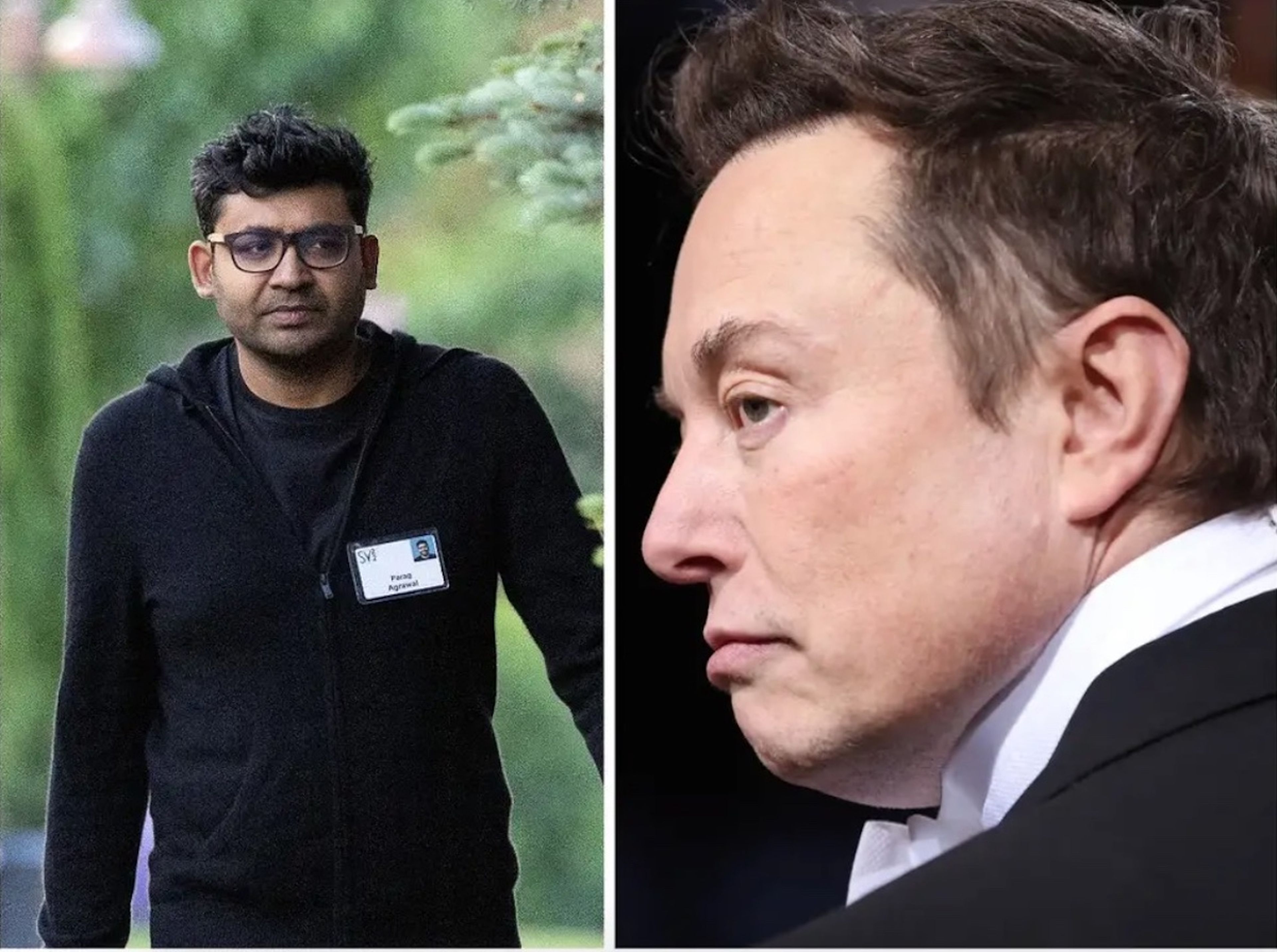 Parag Agrawal, CEO de Twitter) y Elon Musk, CEO de Tesla y SpaceX.