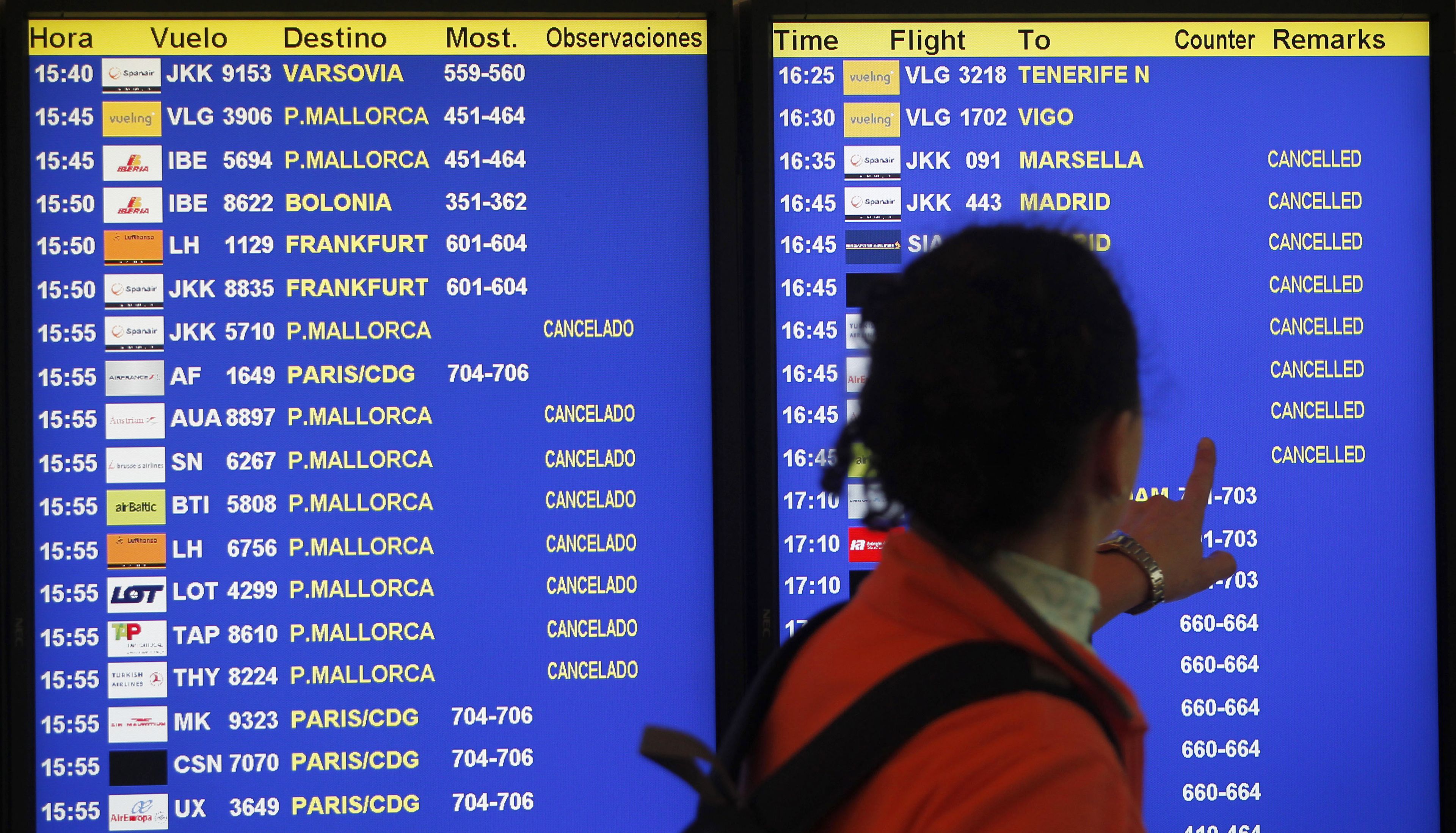 Vuelos cancelados en el aeropuerto de Barcelona