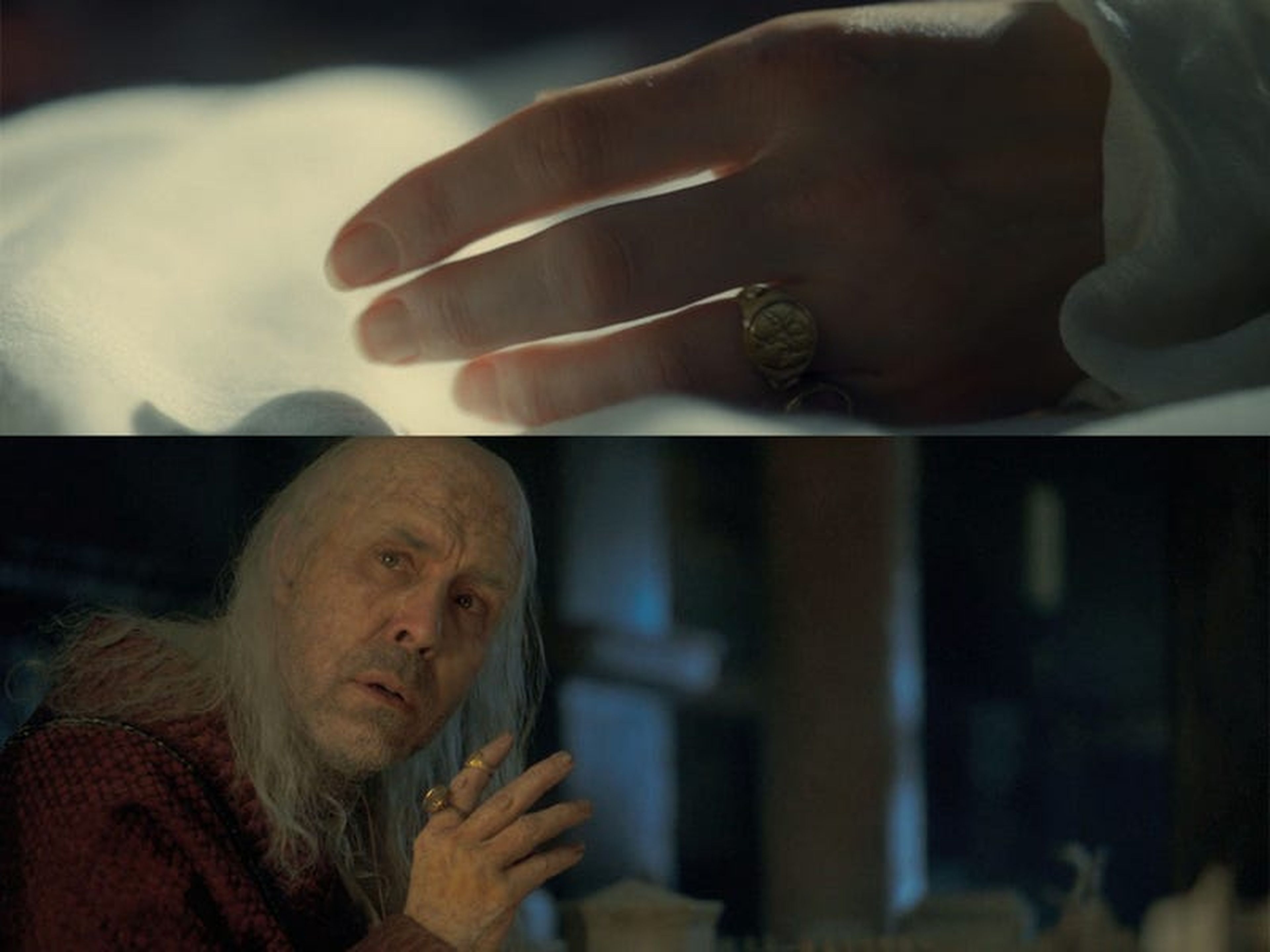 El anillo de oro que llevaba Aemma es ahora un recuerdo para Viserys.