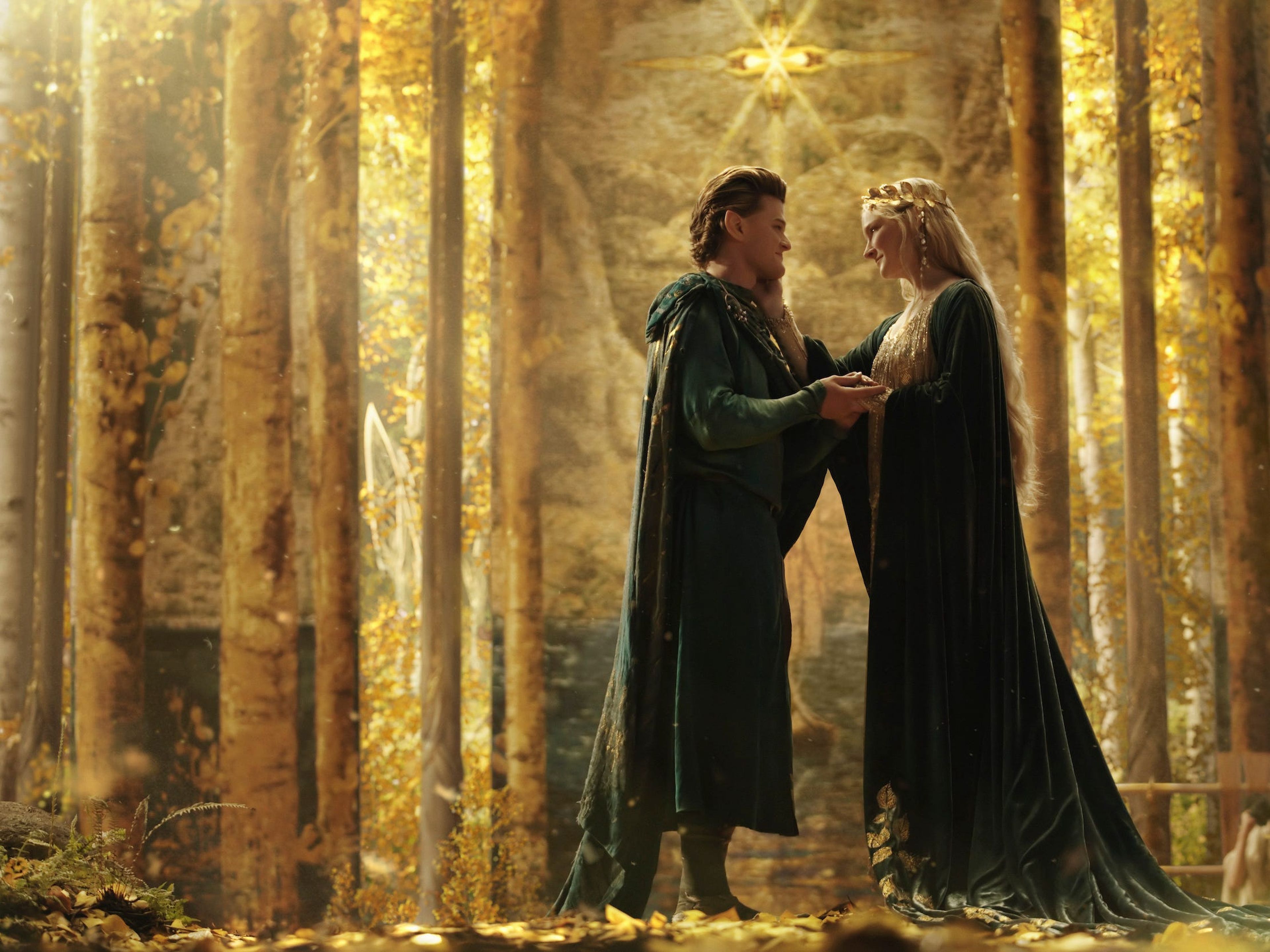 Aspecto de Elrond y Galadriel en 'Los Anillos de Poder'