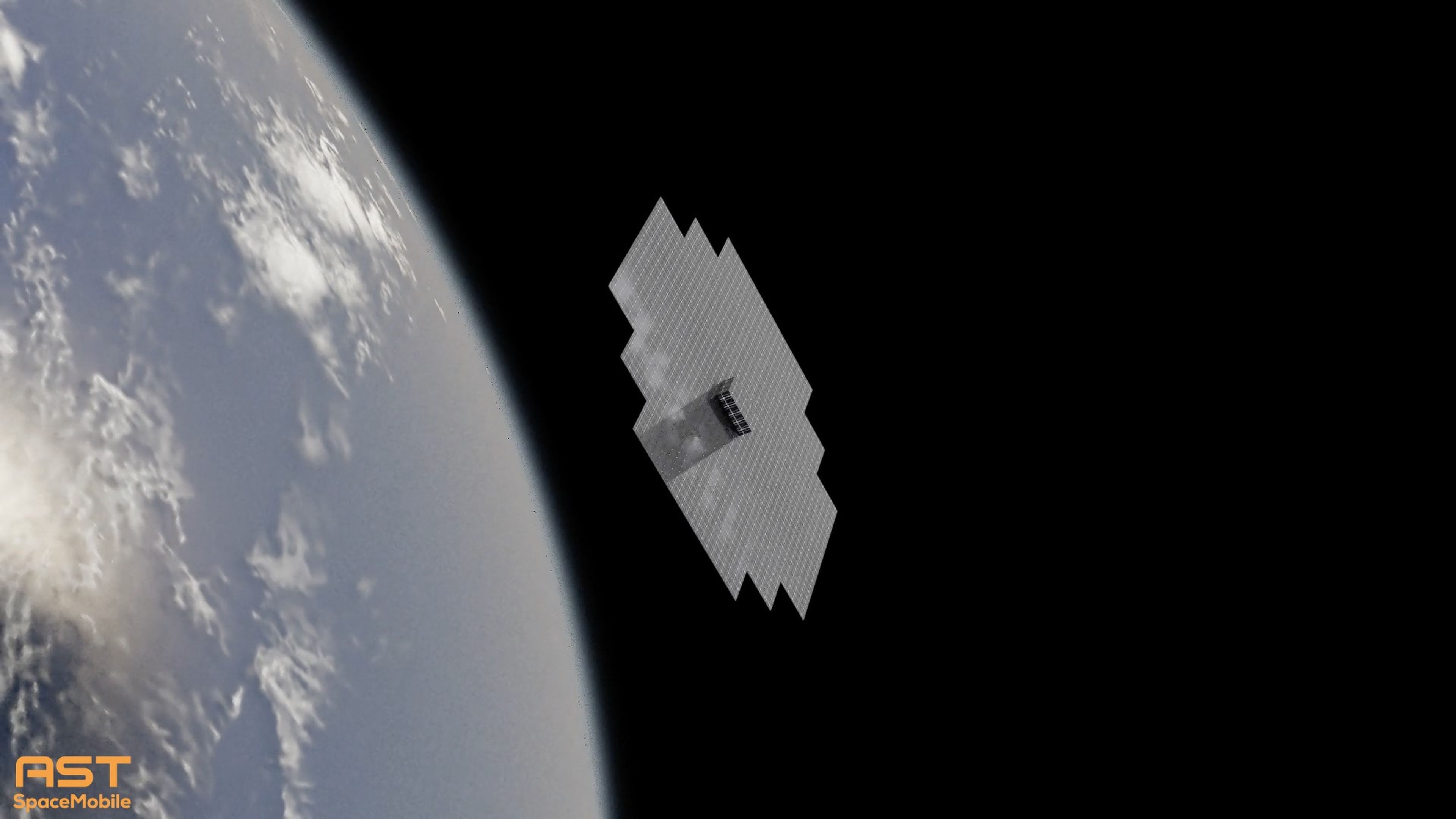 Imagen renderizada del satélite BlueWalker 3.