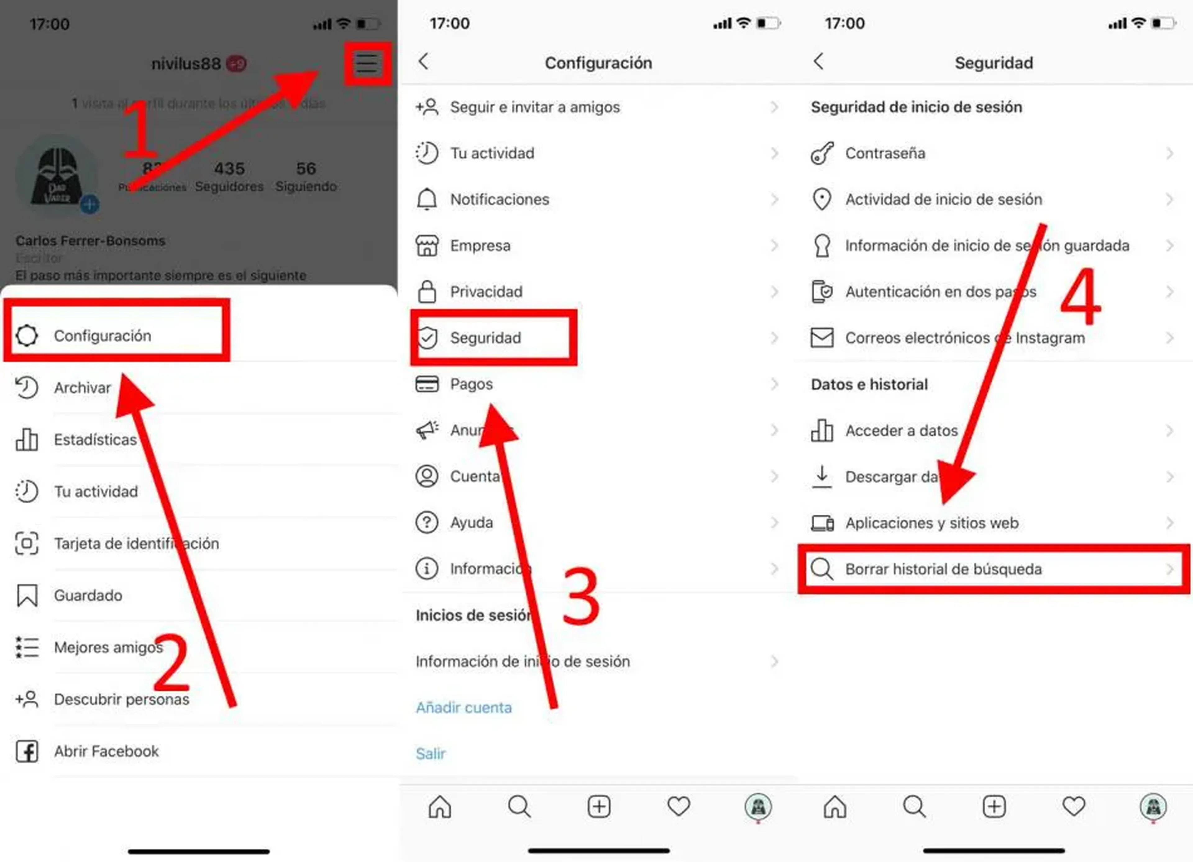 Cómo borrar búsquedas de Instagram para restablecer las sugerencias y el historial de la aplicación