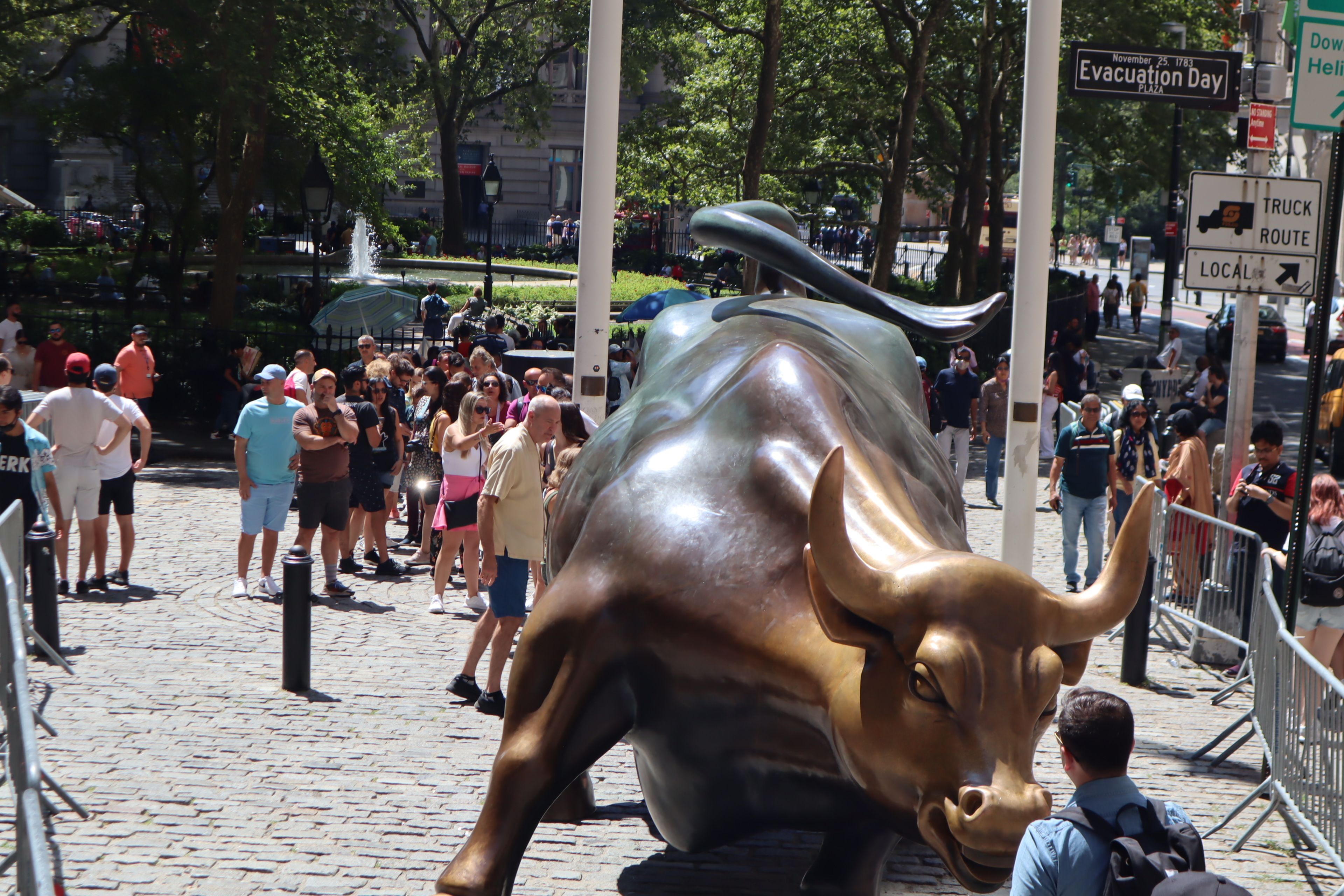 Foto del toro de Wall Street.