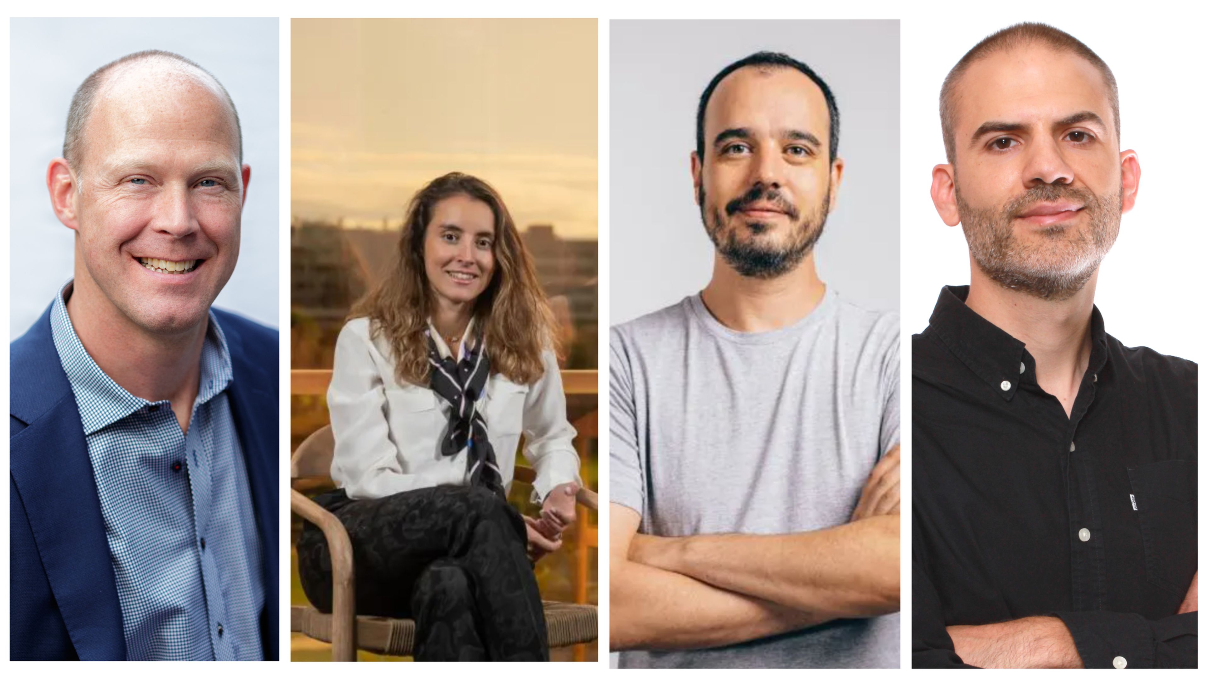 De izquierda a derecha: Marc van Zadelhoff, CEO de Devo; Yasmine Fage, cofundadora de Goggo Network; Jaime Bosch, CEO de Voicemod; y Juan Rubio, CEO de Genially.