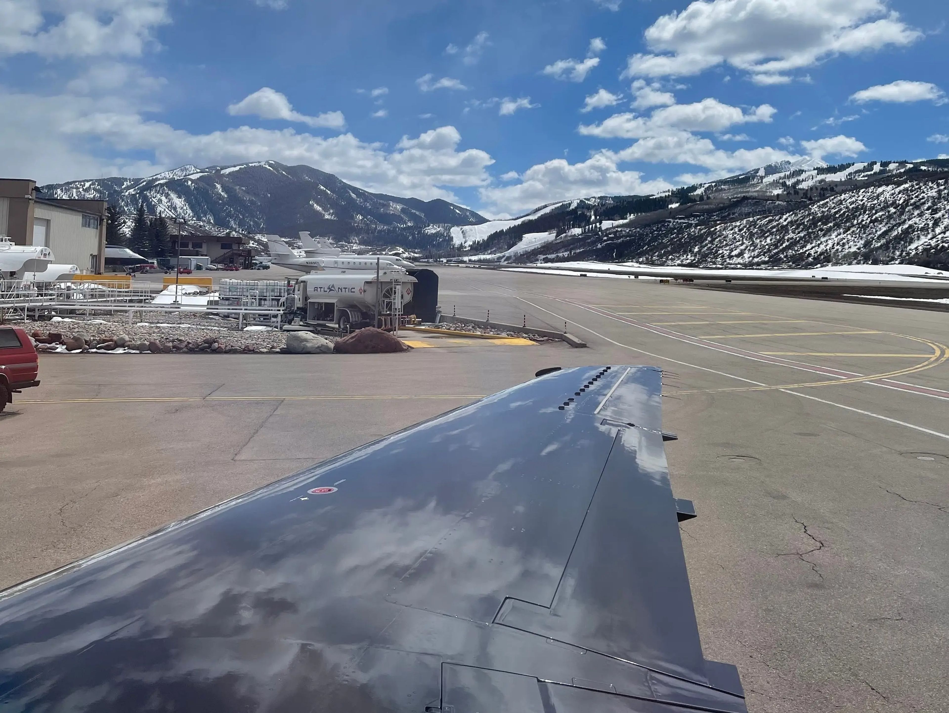 La vista desde el avión en Aspen.