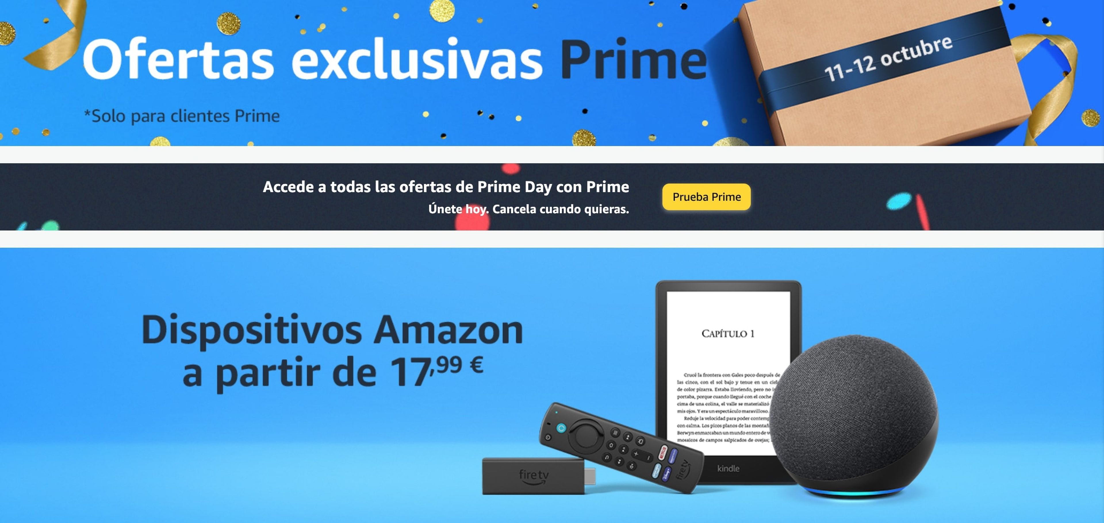 'Ofertas exclusivas Prime' de Amazon.
