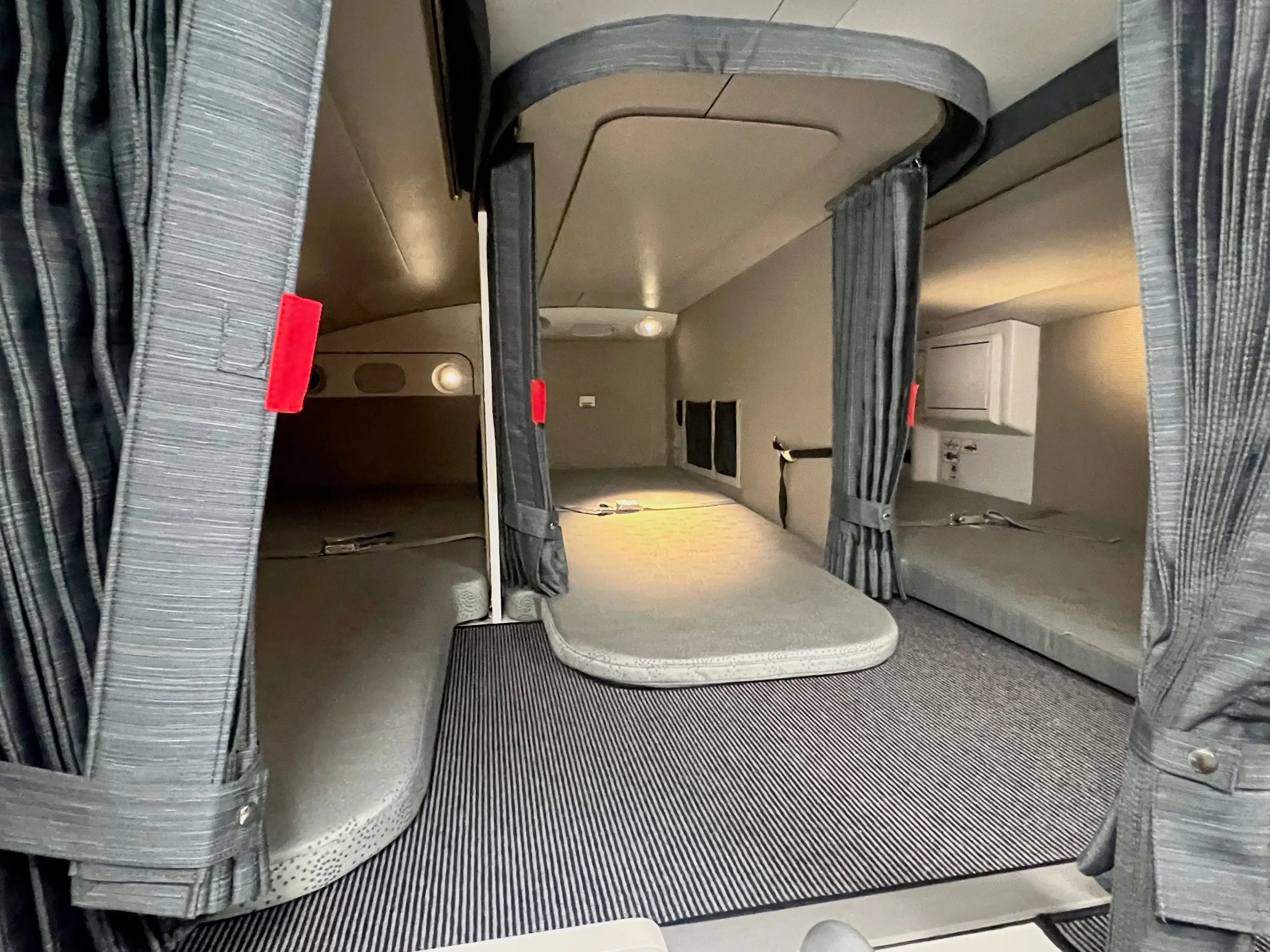 A350 flight attendant rest area.