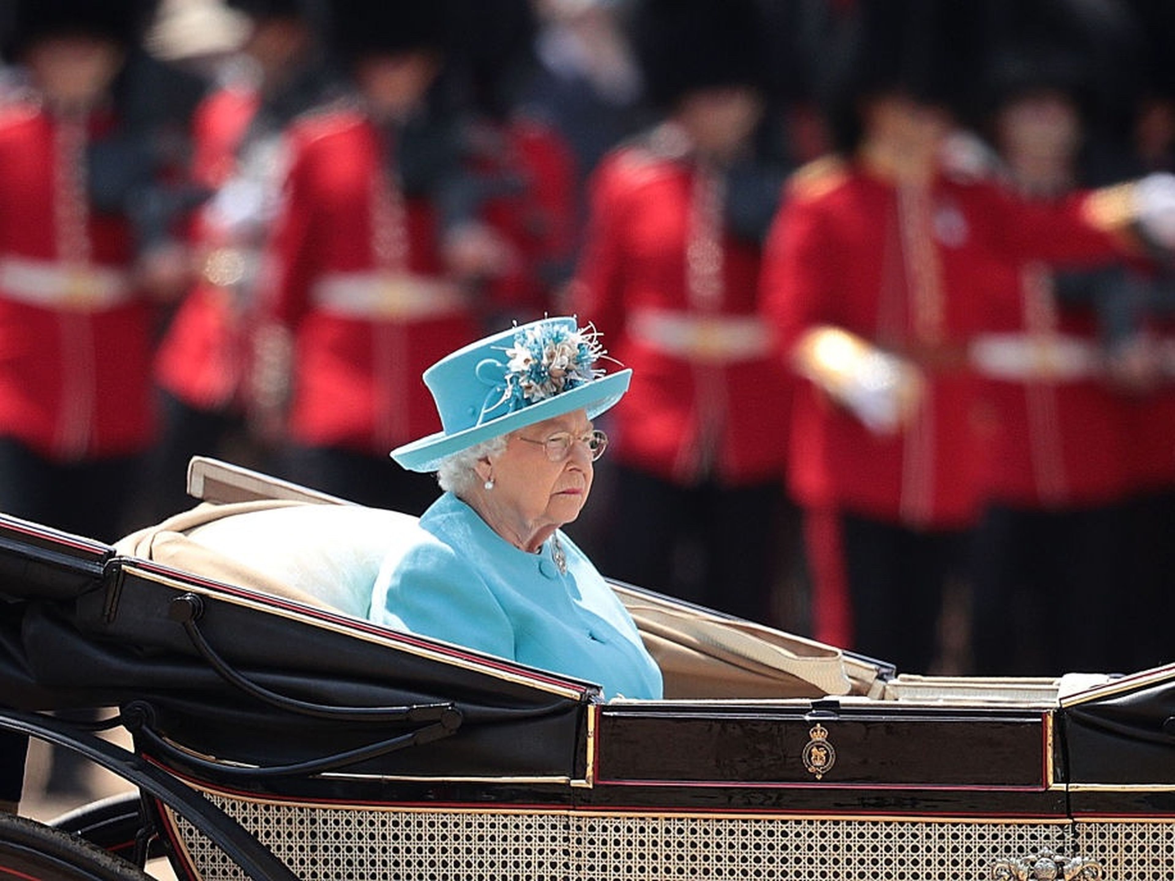 La reina Isabell II en Trooping the Colour en 2018.